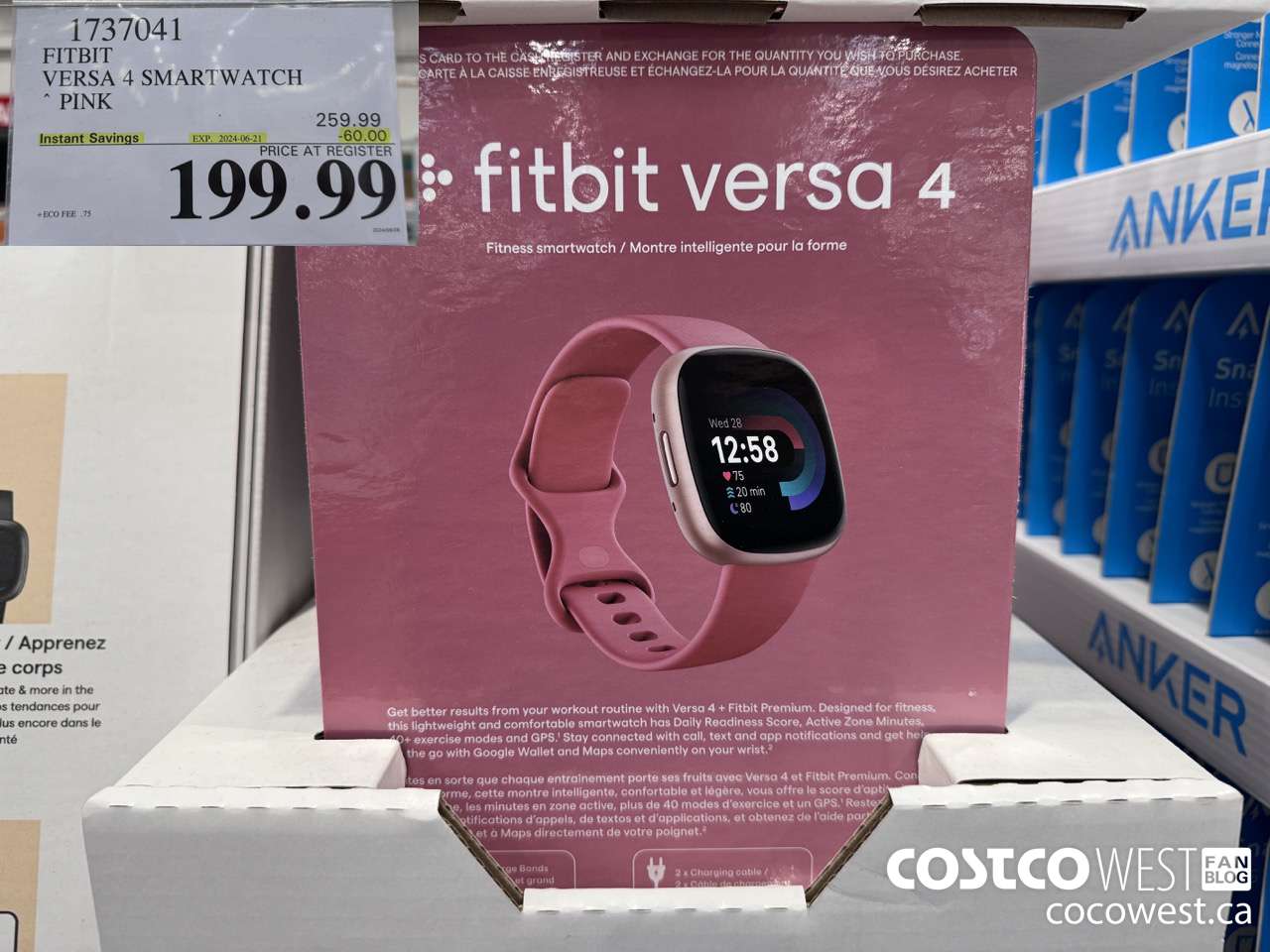 1737041 FITBIT VERSA 4 SMARTWATCH PINK ($60.00 INSTANT SAVINGS EXPIRES ON 2024-06-21) $199.99
