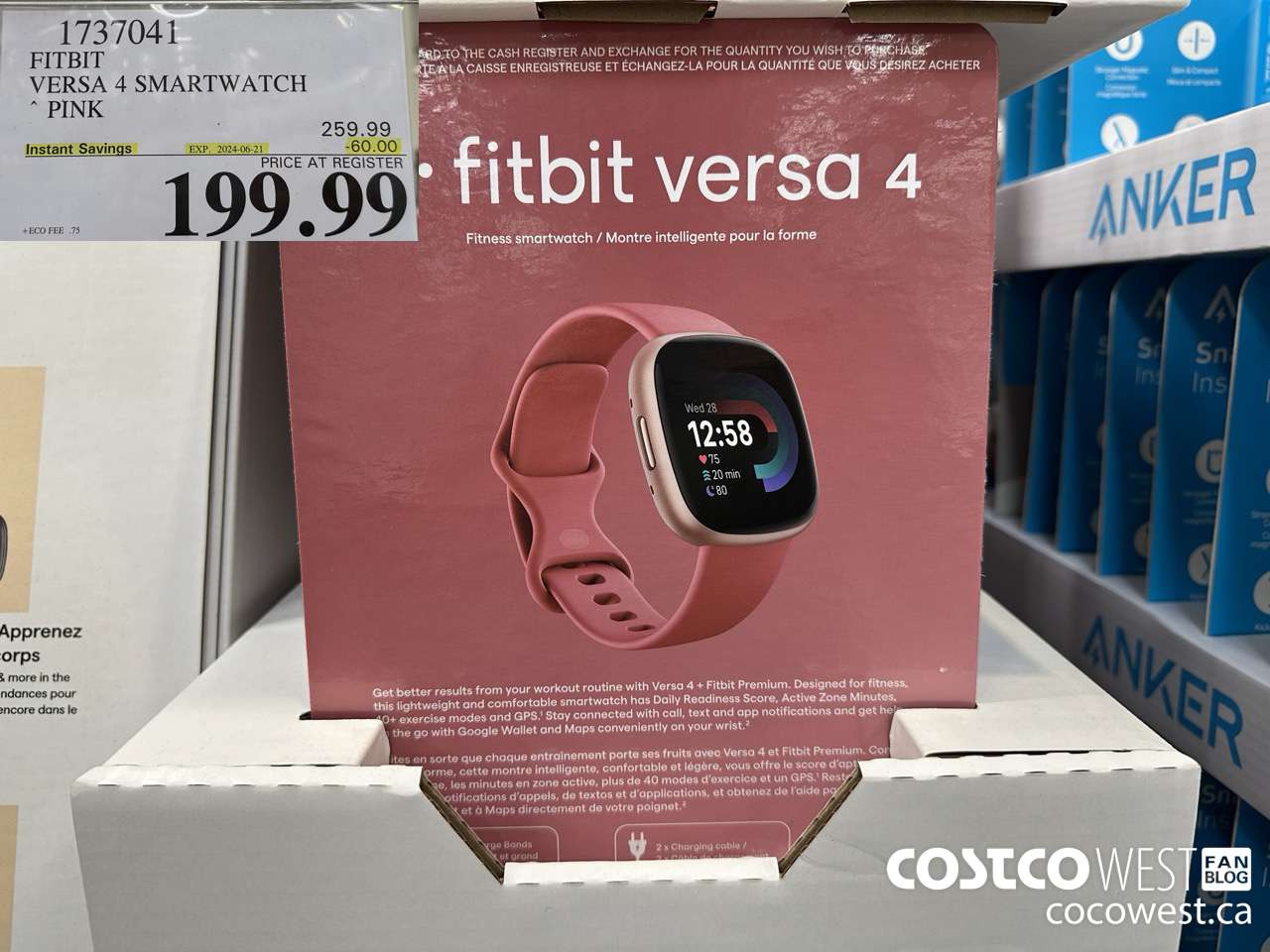 1737041 FITBIT VERSA 4 SMARTWATCH PINK ($60.00 INSTANT SAVINGS EXPIRES ON 2024-06-21) $199.99