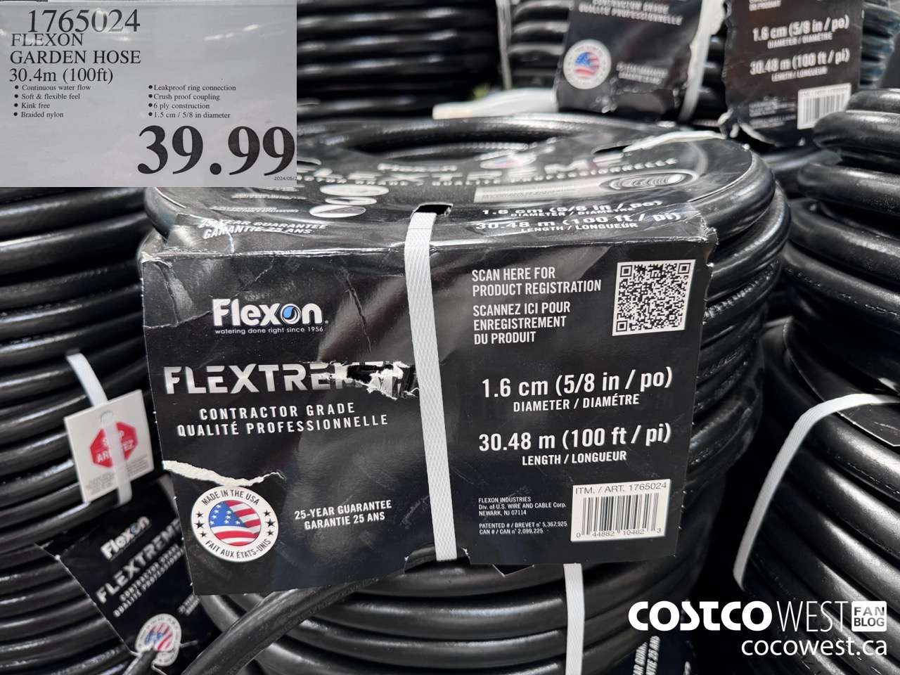 1765024 FLEXON GARDEN HOSE 100FT $39.99