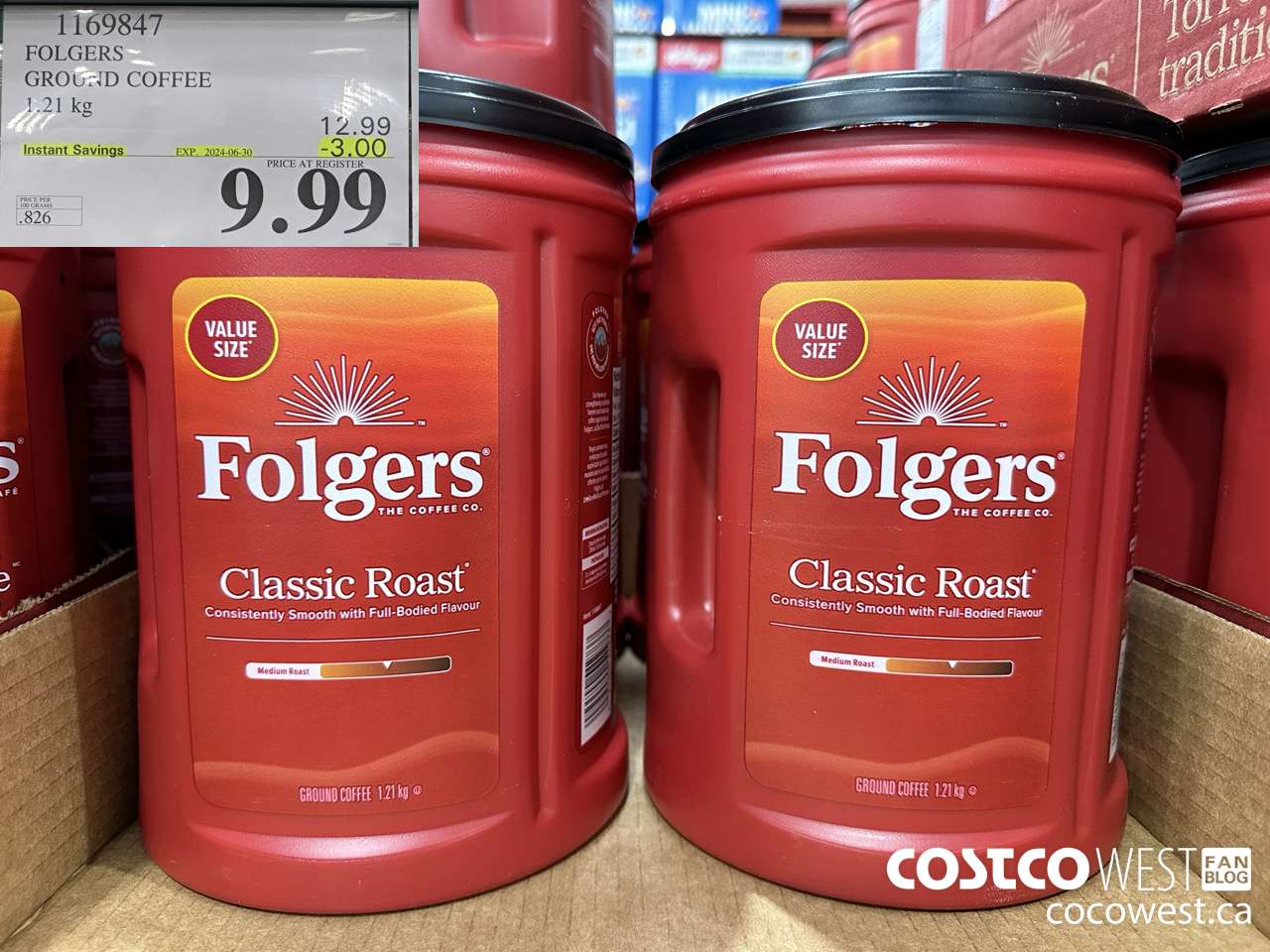 1169847 FOLGERS GROUND COFFEE 1.21 KG ($3.00 INSTANT SAVINGS EXPIRES ON 2024-06-30) $9.99