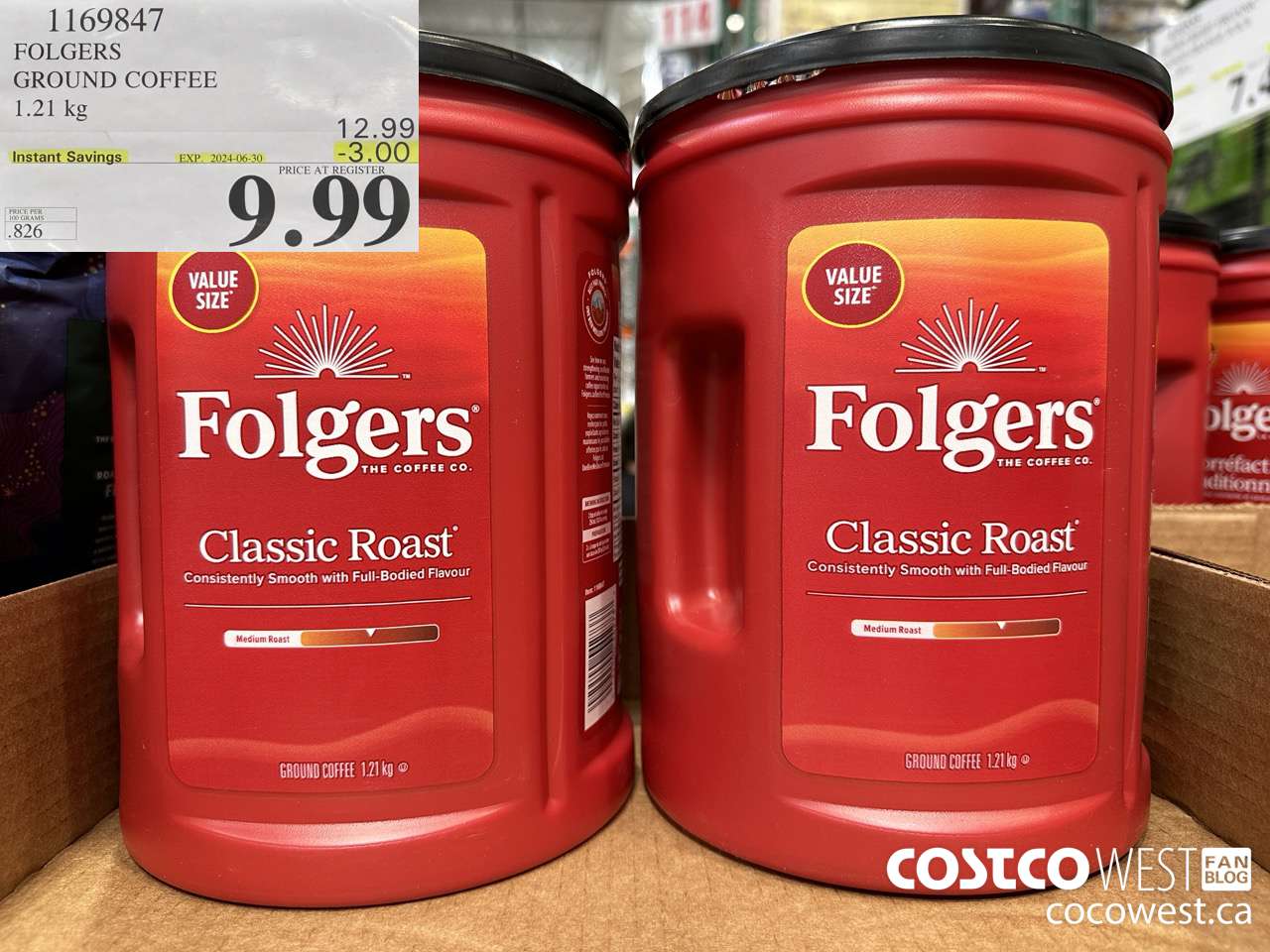 1169847 FOLGERS GROUND COFFEE 1.21 KG ($3.00 INSTANT SAVINGS EXPIRES ON 2024-06-30) $9.99