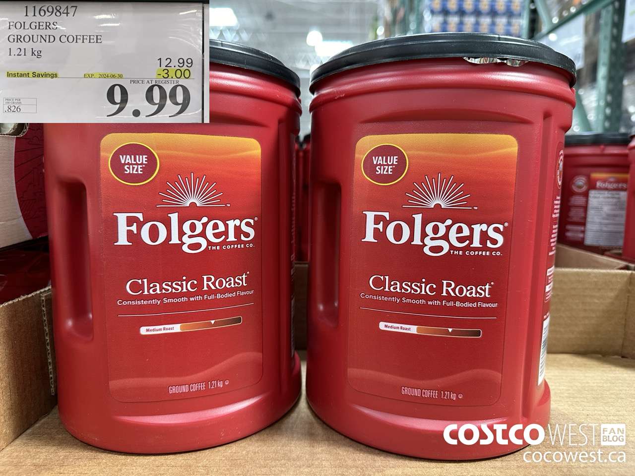 1169857 FOLGERS GROUND COFFEE 1.21 KG ($3.00 INSTANT SAVINGS EXPIRES ON 2024-06-30) $9.99
