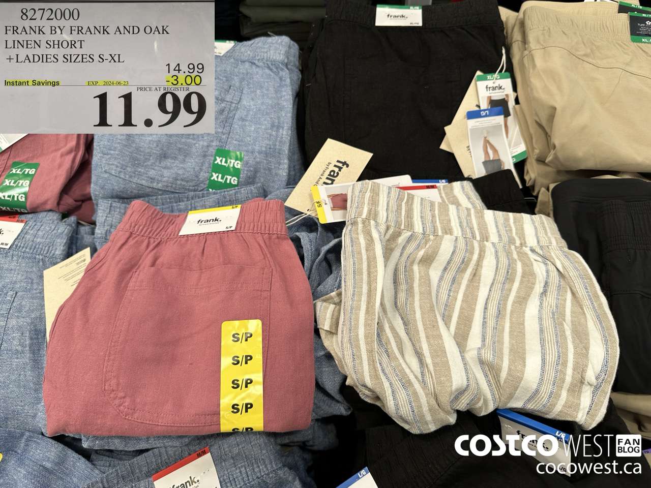 8272000 FRANK BY FRANK AND OAK LINEN SHORT LADIES SIZES S-XL ($3.00 INSTANT SAVINGS EXPIRES ON 2024-06-23) $11.99