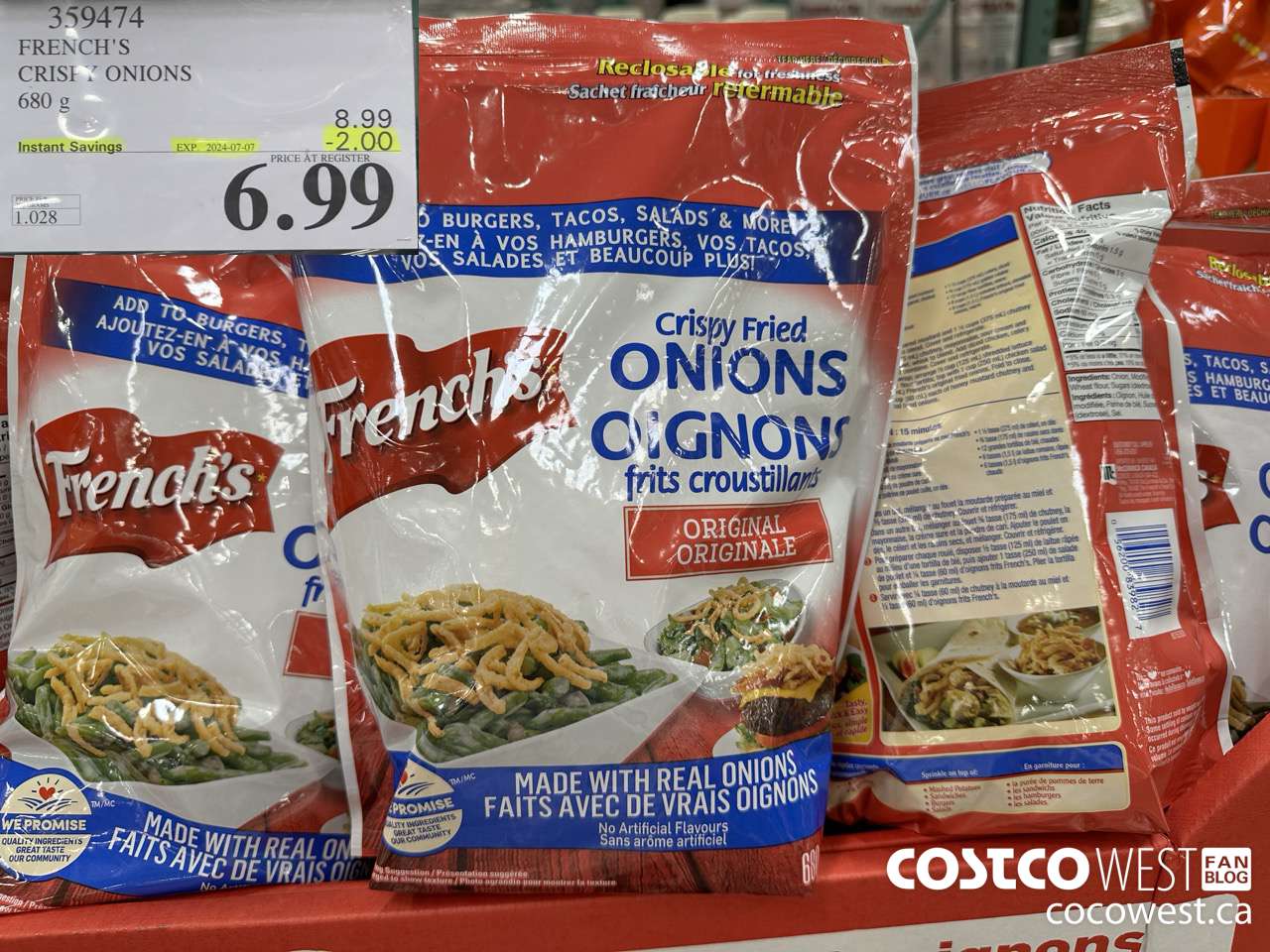 359474 FRENCH'S CRISPY ONIONS 680 G ($2.00 INSTANT SAVINGS EXPIRES ON 2024-07-07) $6.99