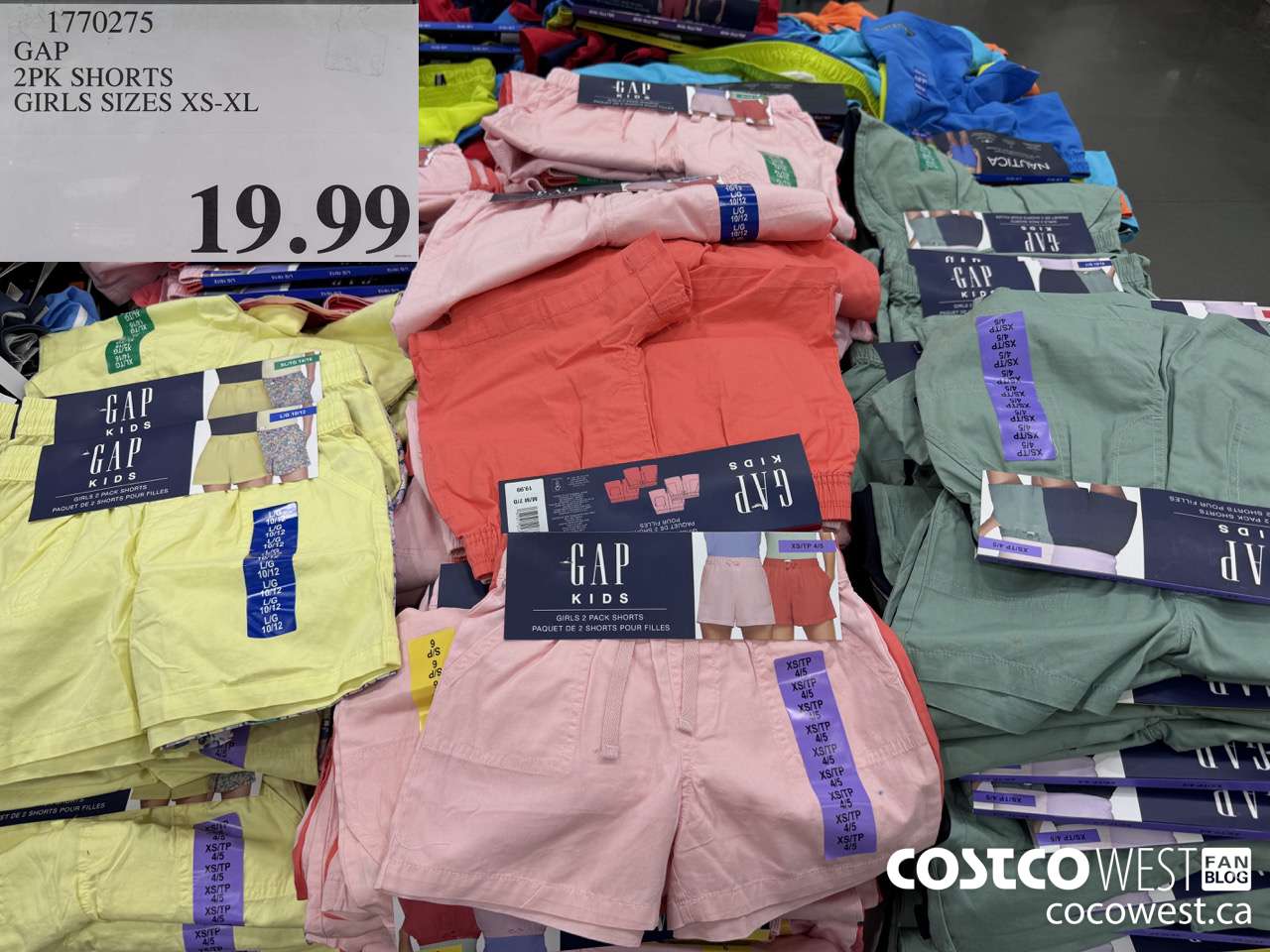 1770275 GAP 2PK SHORTS GIRLS SIZES XS-XL $19.99