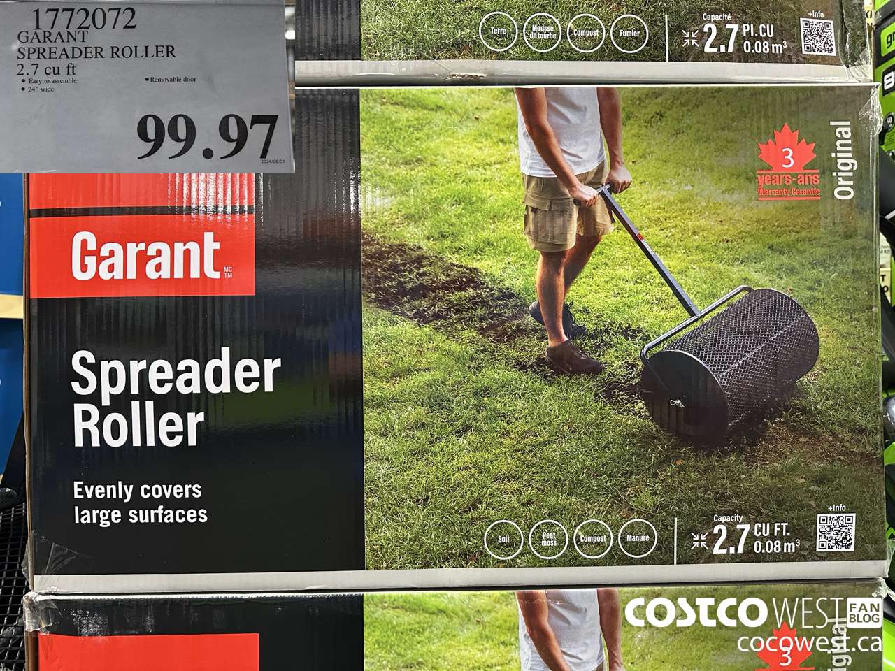 1772072 GARANT SPREADER ROLLER 2.7 CU FT $99.97