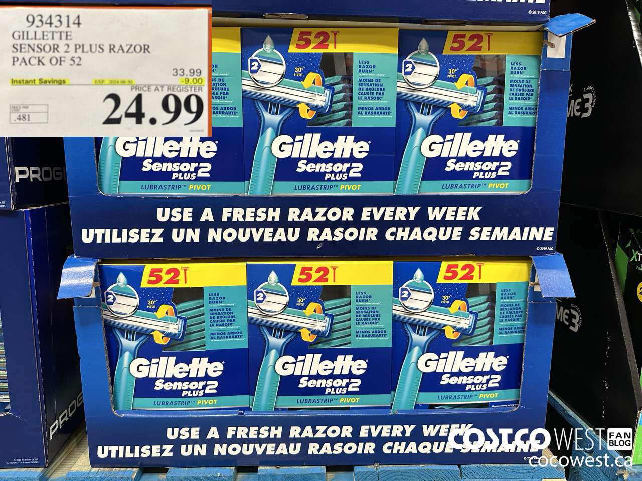 934314 GILLETTE SENSOR 2 PLUS RAZOR PACK OF 52 ($9.00 INSTANT SAVINGS EXPIRES ON 2024-06-30) $24.99
