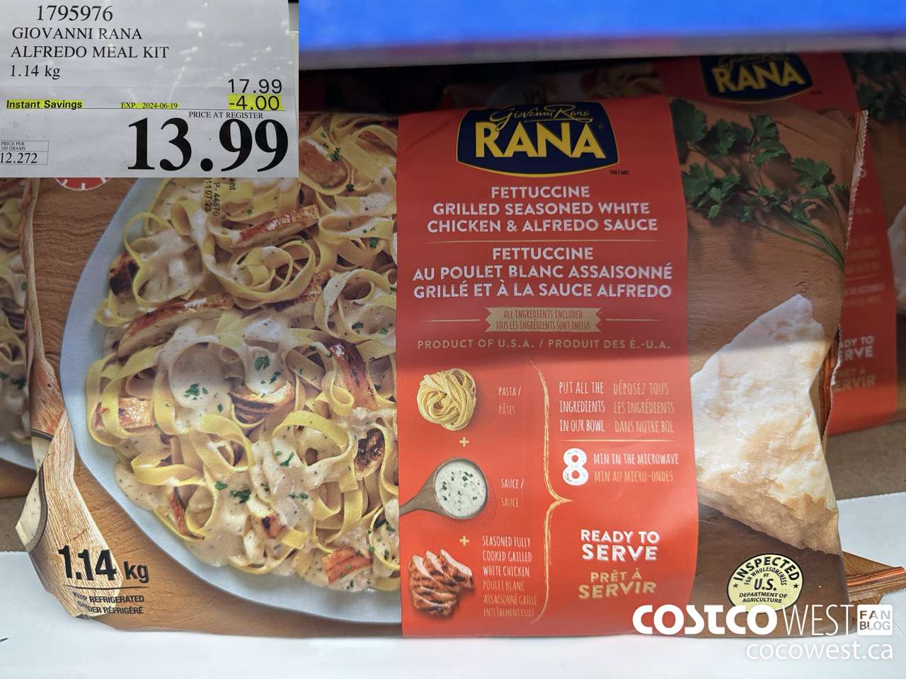 1795976 GIOVANNI RANA ALFREDO MEAL KIT 1.14KG ($4.00 INSTANT SAVINGS EXPIRES ON 2024-06-19) $13.99
