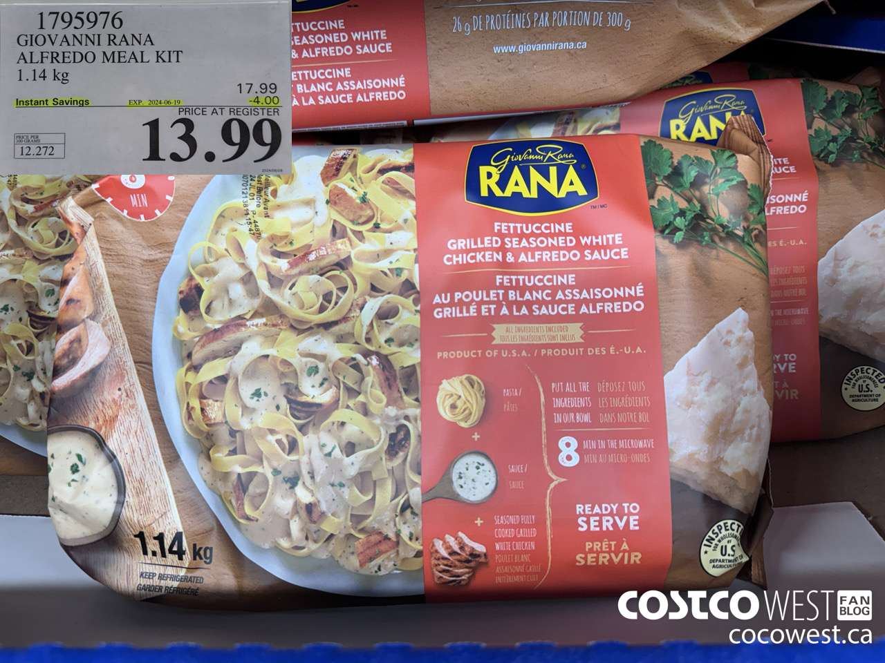 1795976 GIOVANNI RANA ALFREDO MEAL KIT 1.14KG ($4.00 INSTANT SAVINGS EXPIRES ON 2024-06-19) $13.99