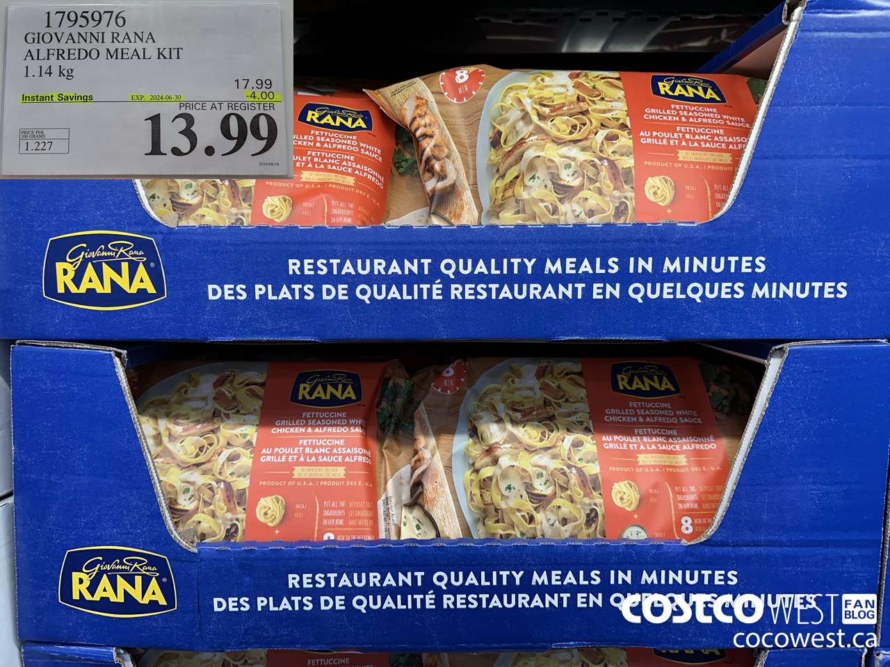 1795976 GIOVANNI RANA ALFREDO MEAL KIT 1.14KG ($4.00 INSTANT SAVINGS EXPIRES ON 2024-06-30) $13.99