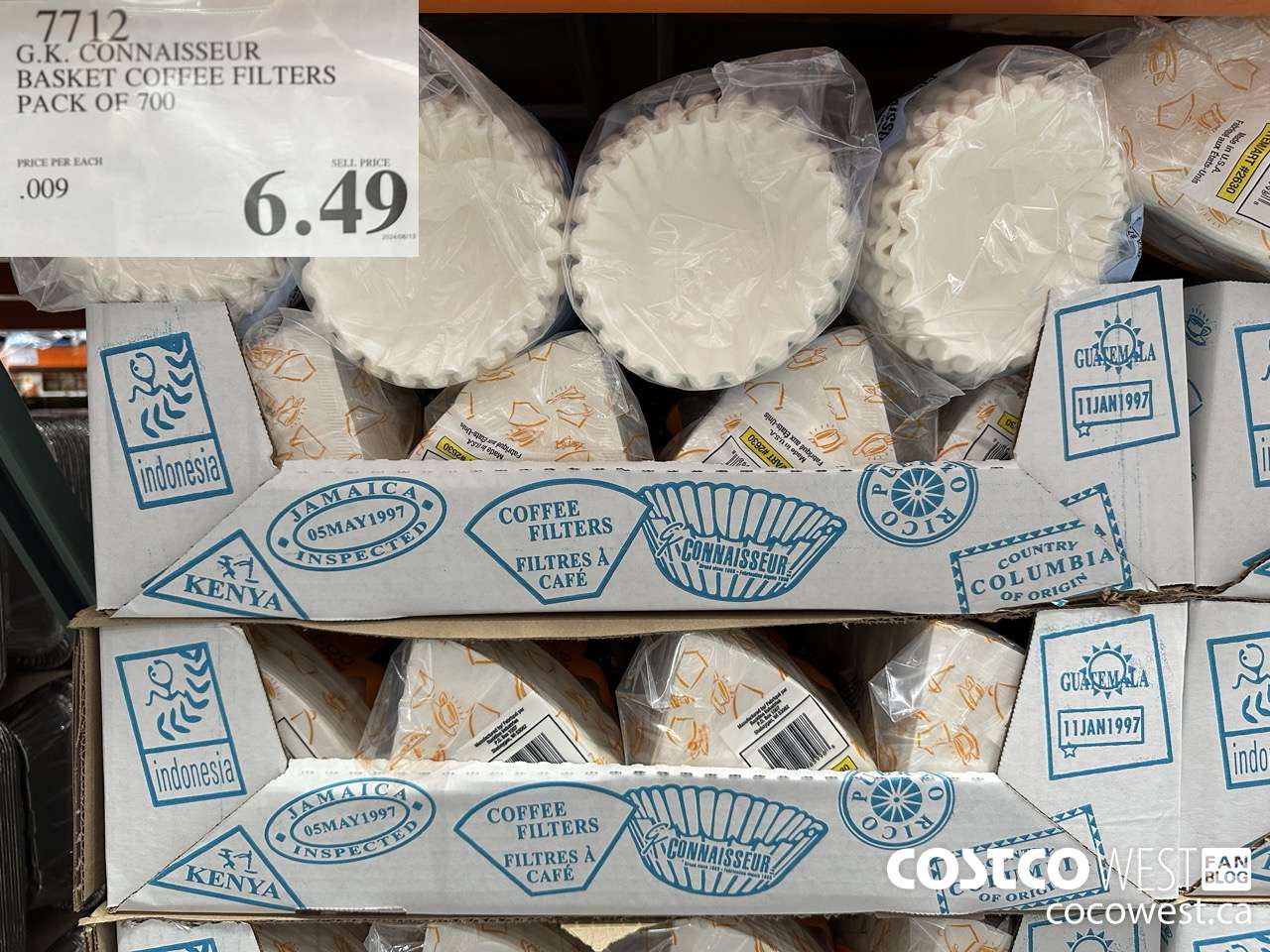 7712 G.K. CONNAISSEUR BASKET COFFEE FILTERS PACK OF 700 $6.49