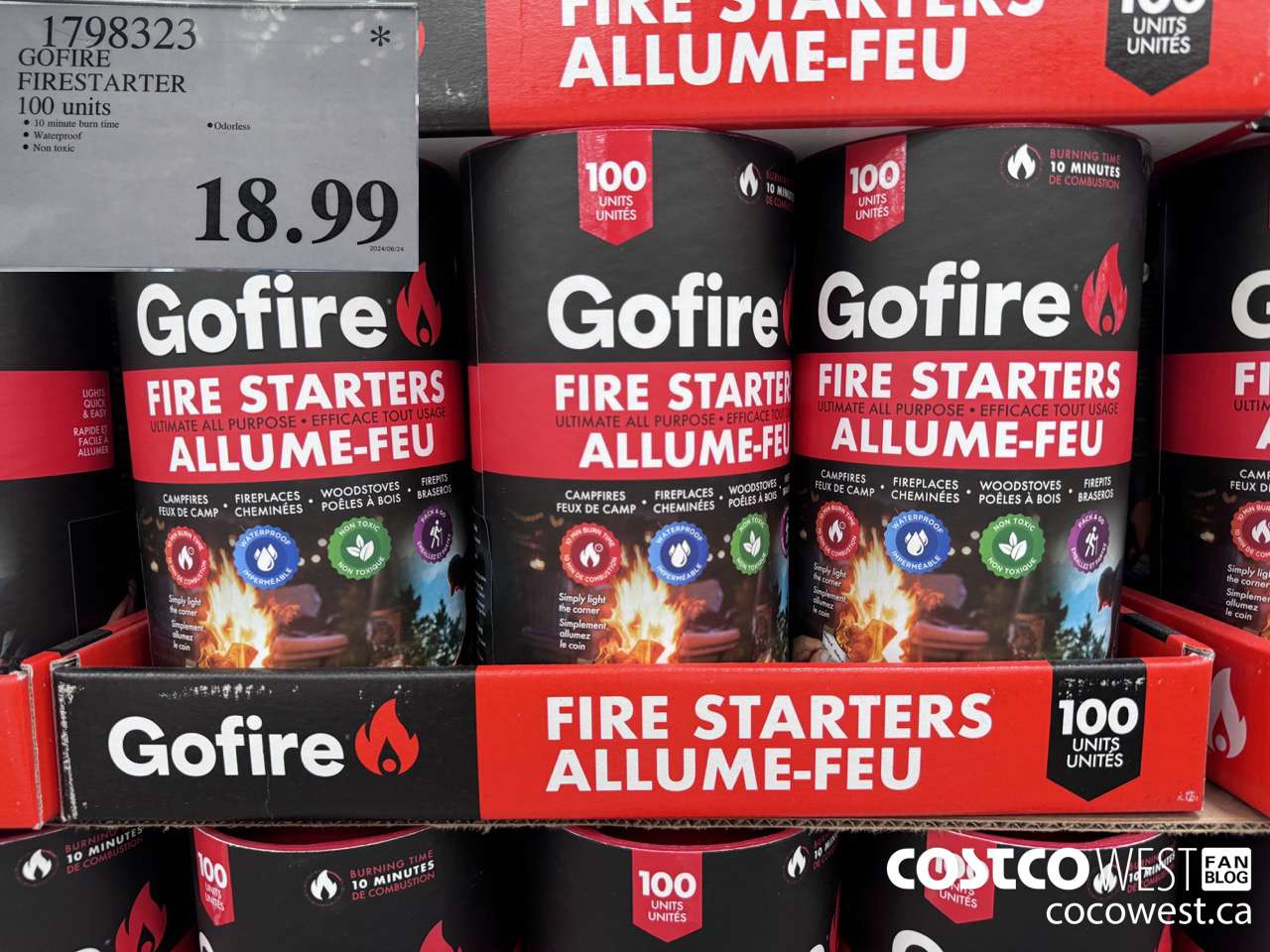 1798323 GOFIRE FIRESTARTER 100 UNITS $18.99