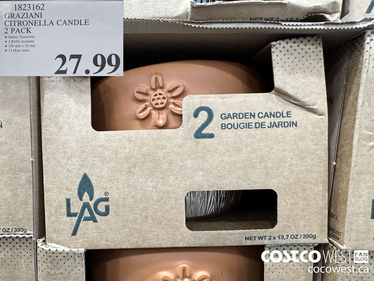 1823162 GRAZIANI CITRONELLA CANDLE 2 PACK $27.99