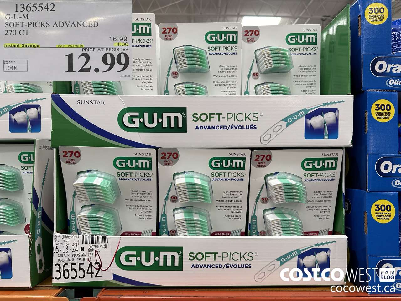 1365542 G-U-M SOFT-PICKS ADVANCED 270 CT ($4.00 INSTANT SAVINGS EXPIRES ON 2024-06-30) $12.99