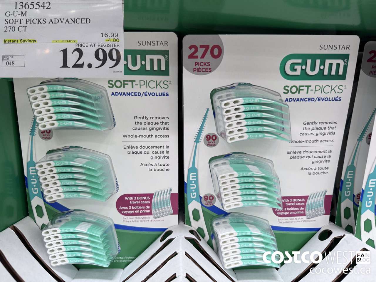 1365542 G-U-M SOFT-PICKS ADVANCED 270 CT ($4.00 INSTANT SAVINGS EXPIRES ON 2024-06-30) $12.99