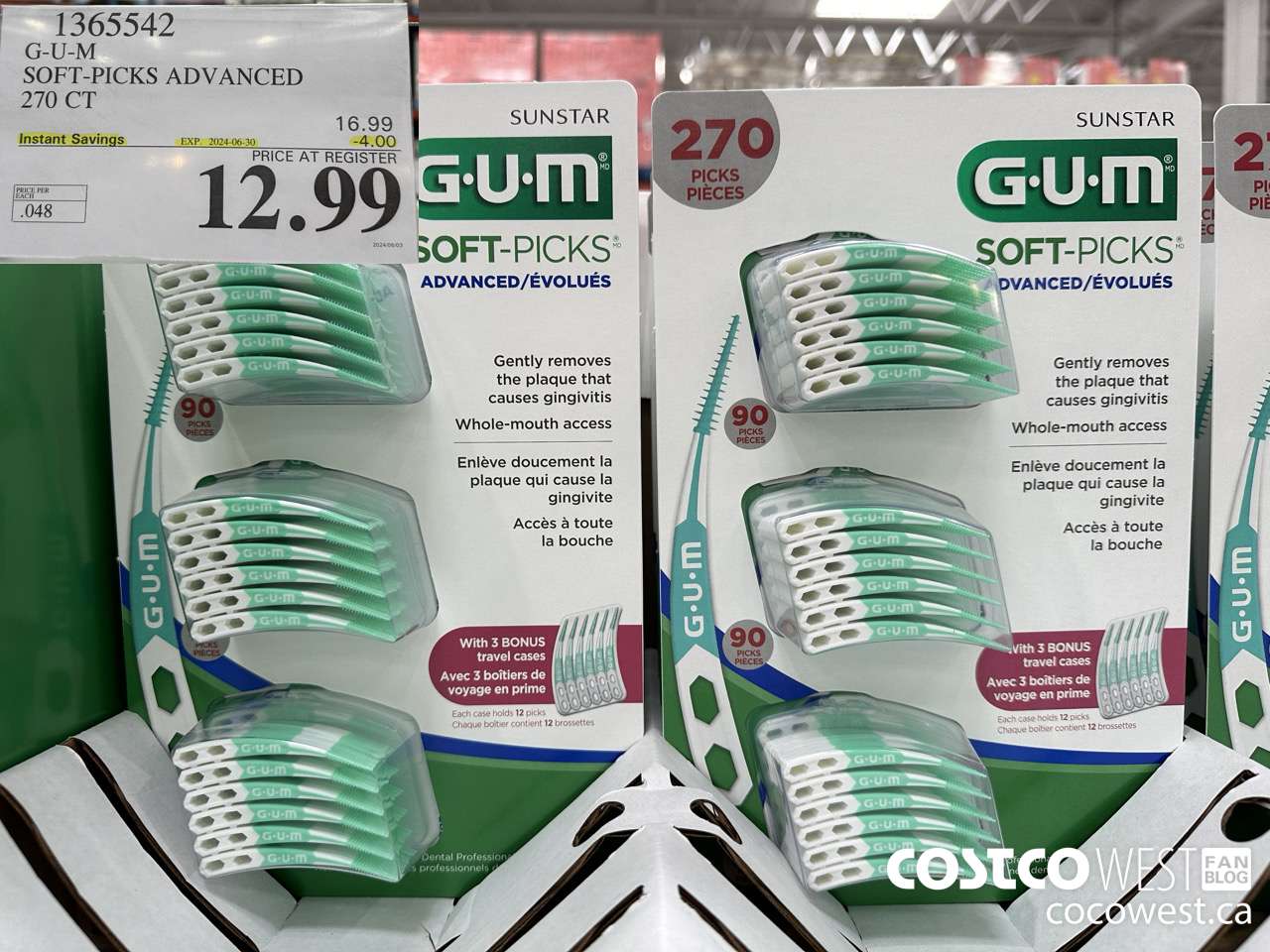 1365542 G-U-M SOFT-PICKS ADVANCED 270 CT ($4.00 INSTANT SAVINGS EXPIRES ON 2024-06-30) $12.99