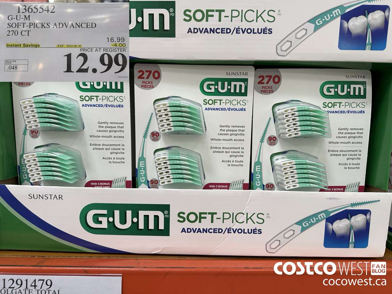 1365542 G-U-M SOFT-PICKS ADVANCED 270 CT ($4.00 INSTANT SAVINGS EXPIRES ON 2024-06-30) $12.99