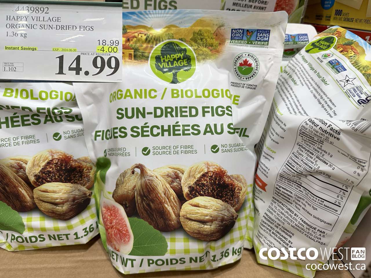 4439892 HAPPY VILLAGE ORGANIC SUN-DRIED FIGS 1.36KG ($4.00 INSTANT SAVINGS EXPIRES ON 2024-06-30) $14.99