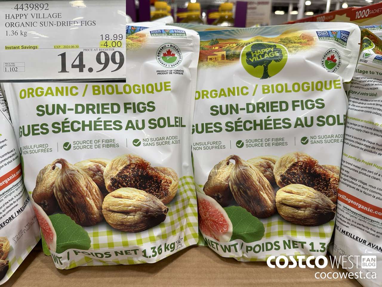 4439892 HAPPY VILLAGE ORGANIC SUN-DRIED FIGS 1.36KG ($4.00 INSTANT SAVINGS EXPIRES ON 2024-06-30) $14.99