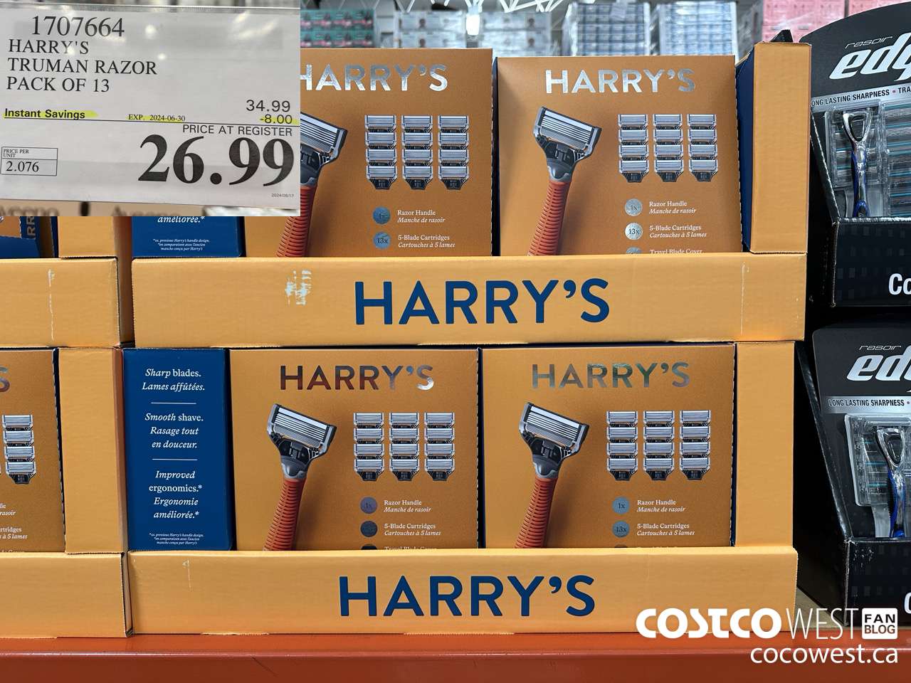 1707664 HARRY'S TRUMAN TRUMAN WET SHAVE RAZOR 13 CARTS + BLADE COVER ($8.00 INSTANT SAVINGS EXPIRES ON 2024-06-30) $26.99