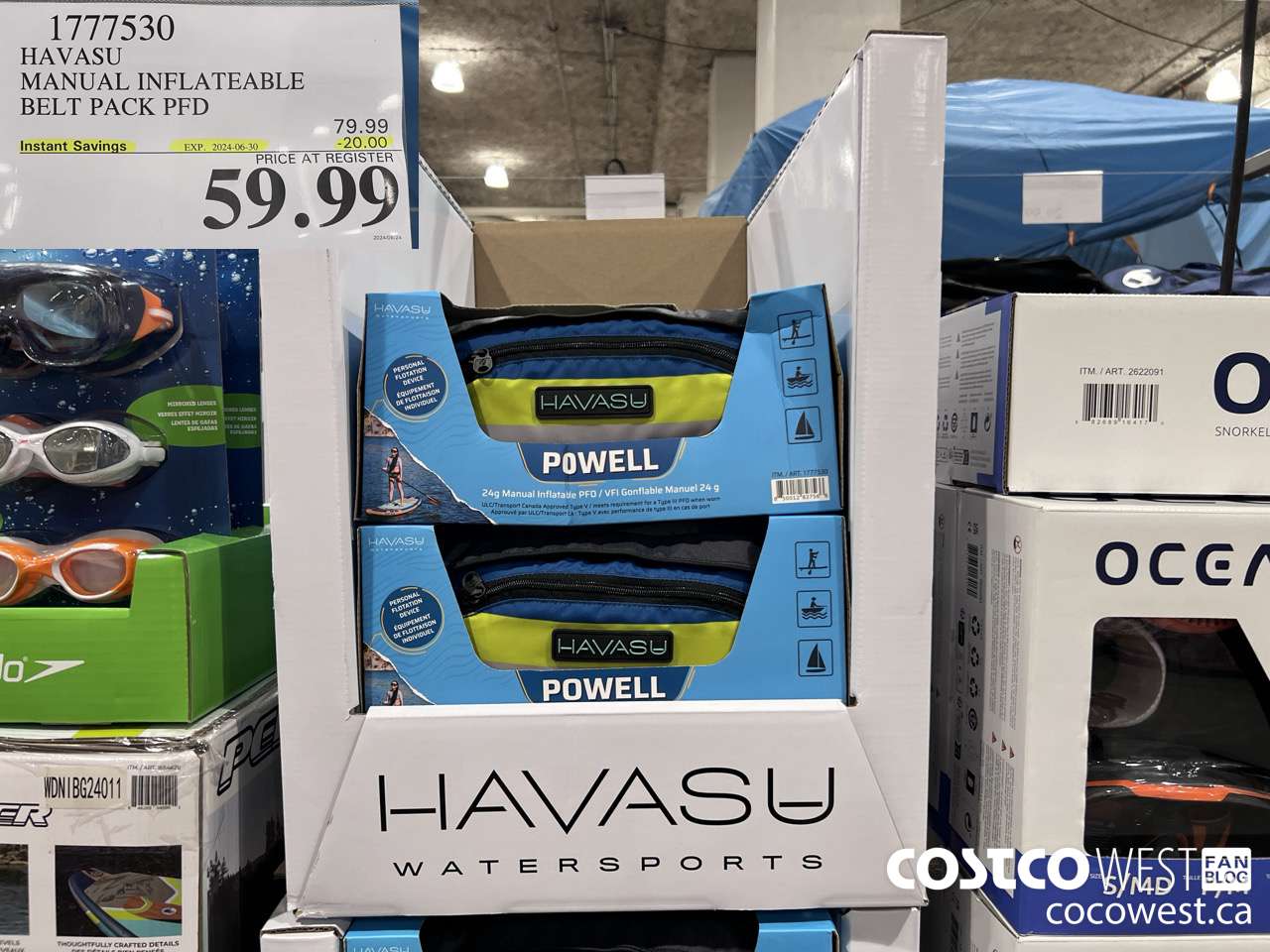 1777530 HAVASU MANUAL INFLATEABLE BELT PACK PFD ($20.00 INSTANT SAVINGS EXPIRES ON 2024-06-30) $59.99