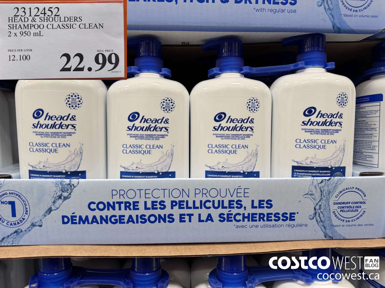 2312452 HEAD & SHOULDERS SHAMPOO CLASSIC CLEAN 2 X 950 ML $22.99