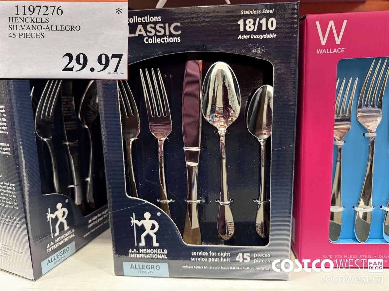 1197276 HENCKELS SILVANO FLATWARE SET 45 PIECES $29.97