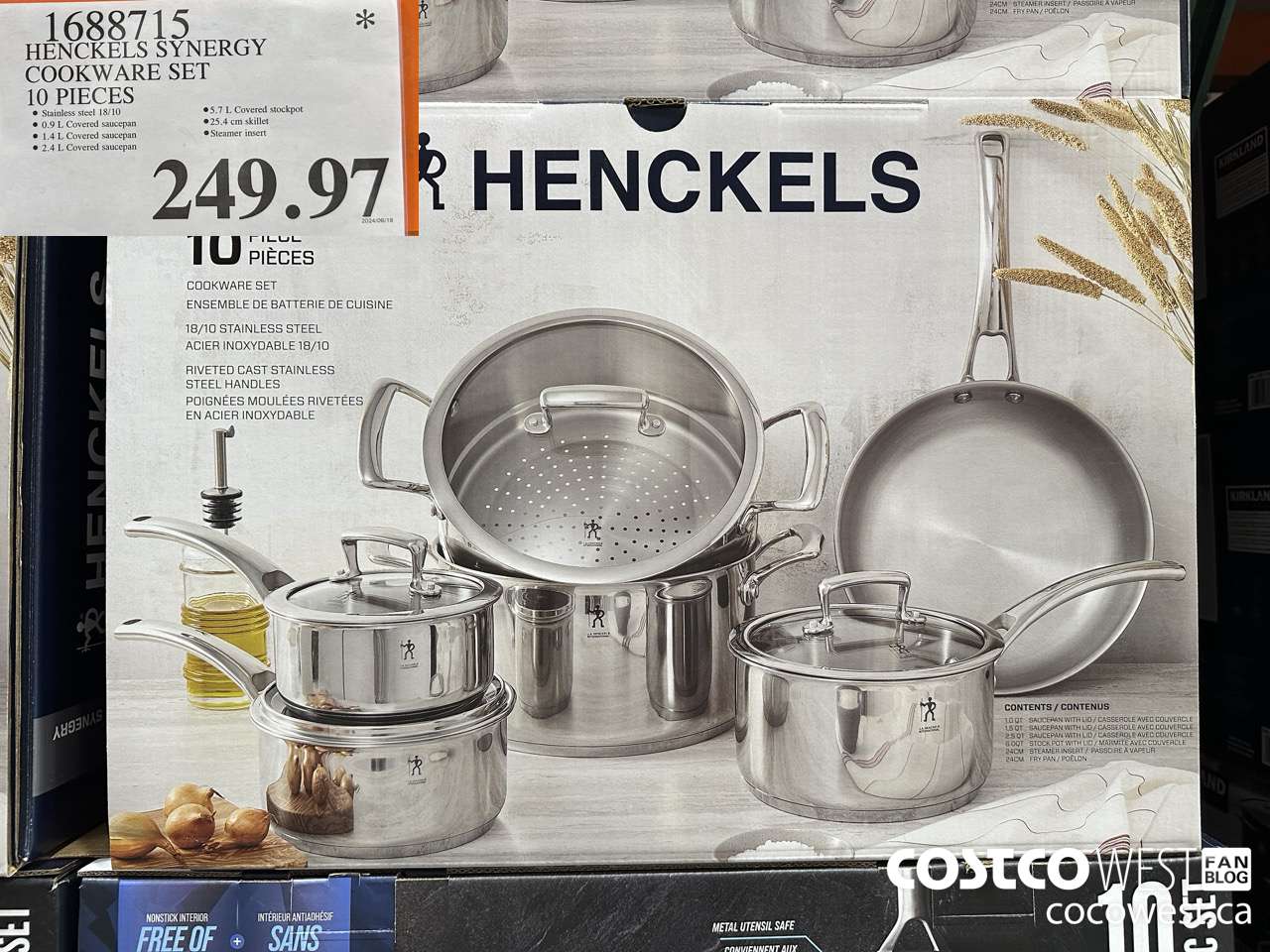 1688715 HENCKELS SYNERGY COOKWARE SET 10 PIECES $249.97