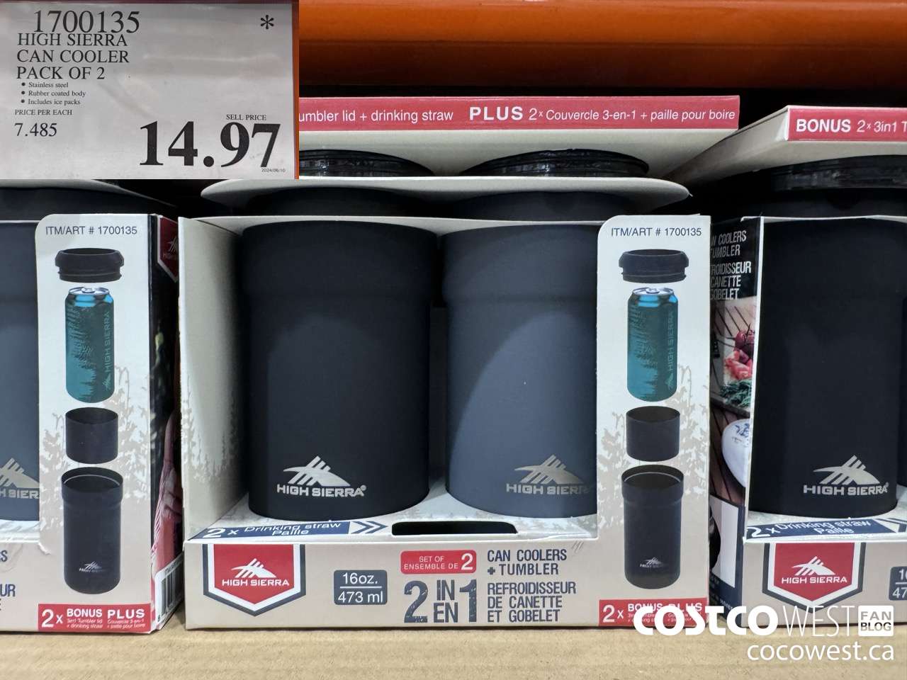 1700135 HIGH SIERRA CAN COOLER PACK OF 2 $14.97