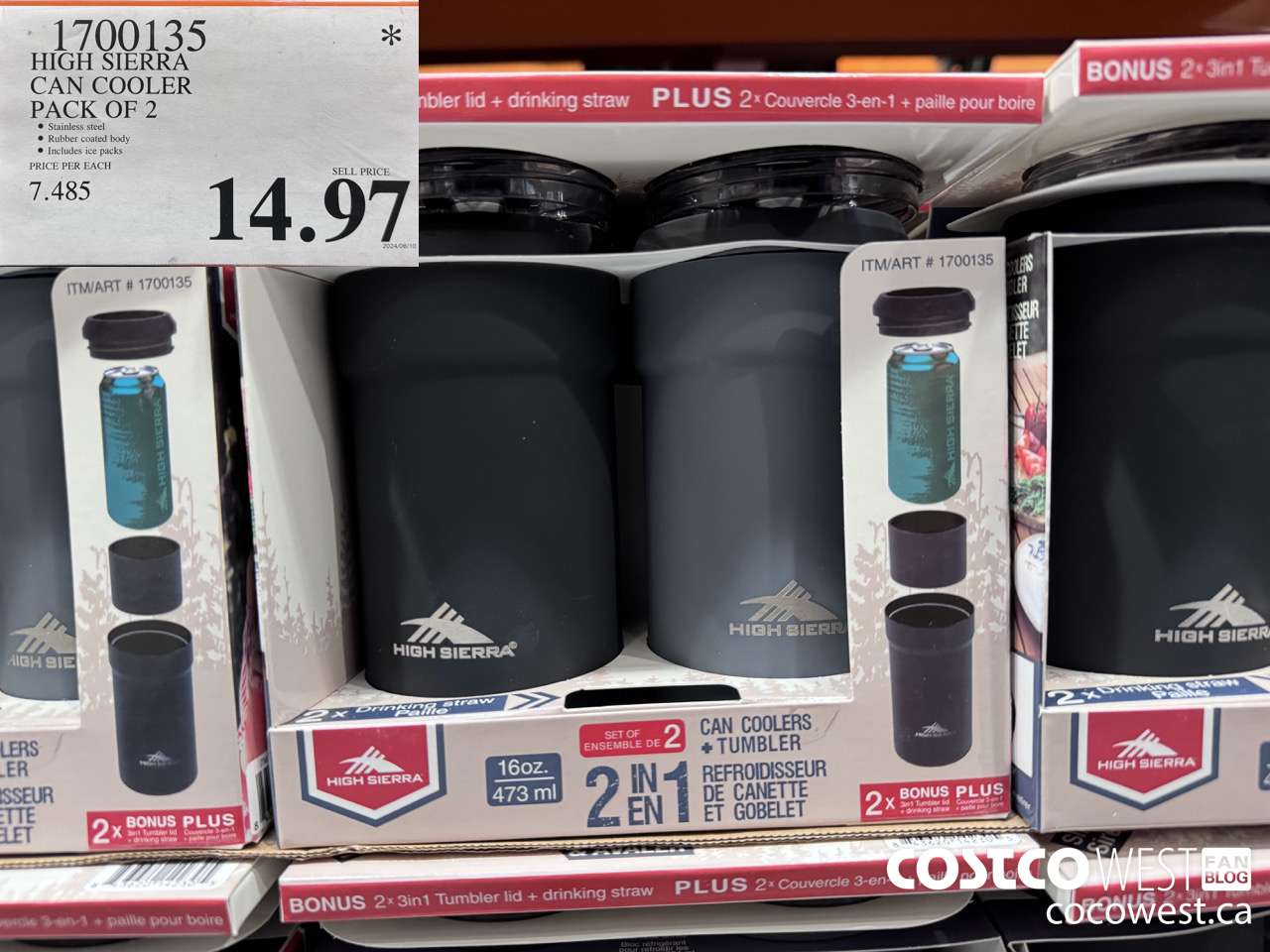 1700135 HIGH SIERRA CAN COOLER PACK OF 2 $14.97