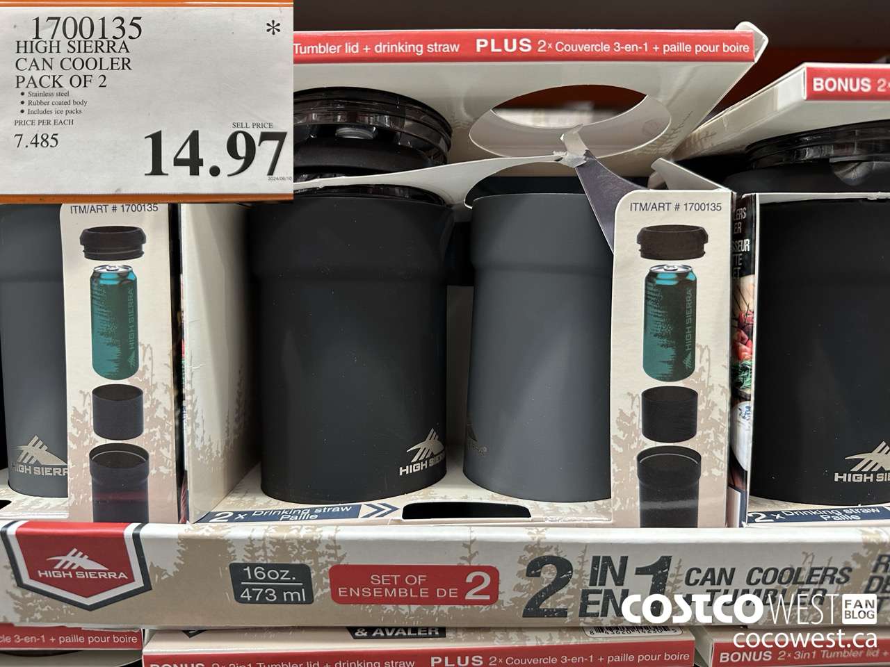 1700135 HIGH SIERRA CAN COOLER PACK OF 2 $14.97