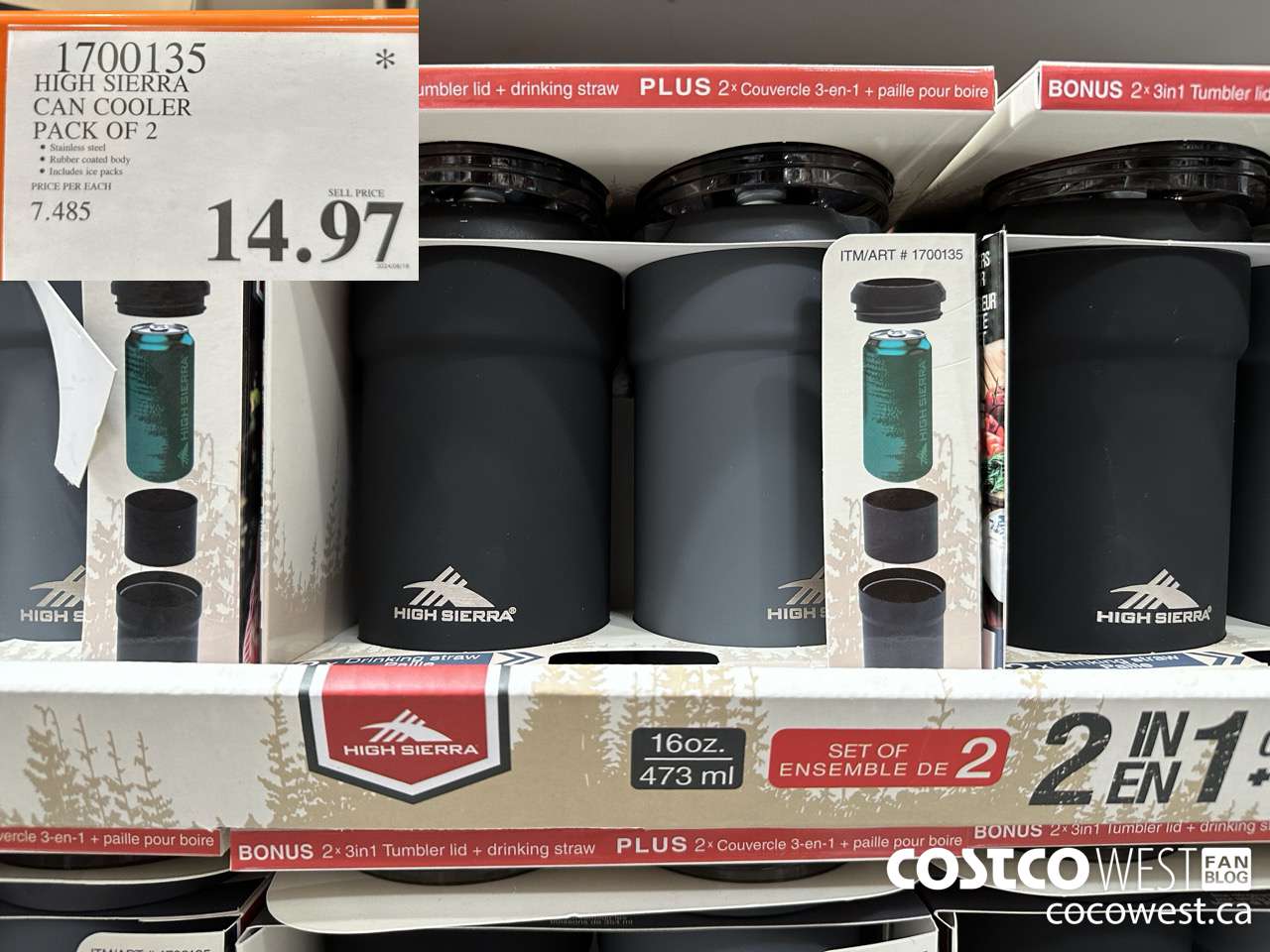 1700135 HIGH SIERRA CAN COOLER PACK OF 2 $14.97