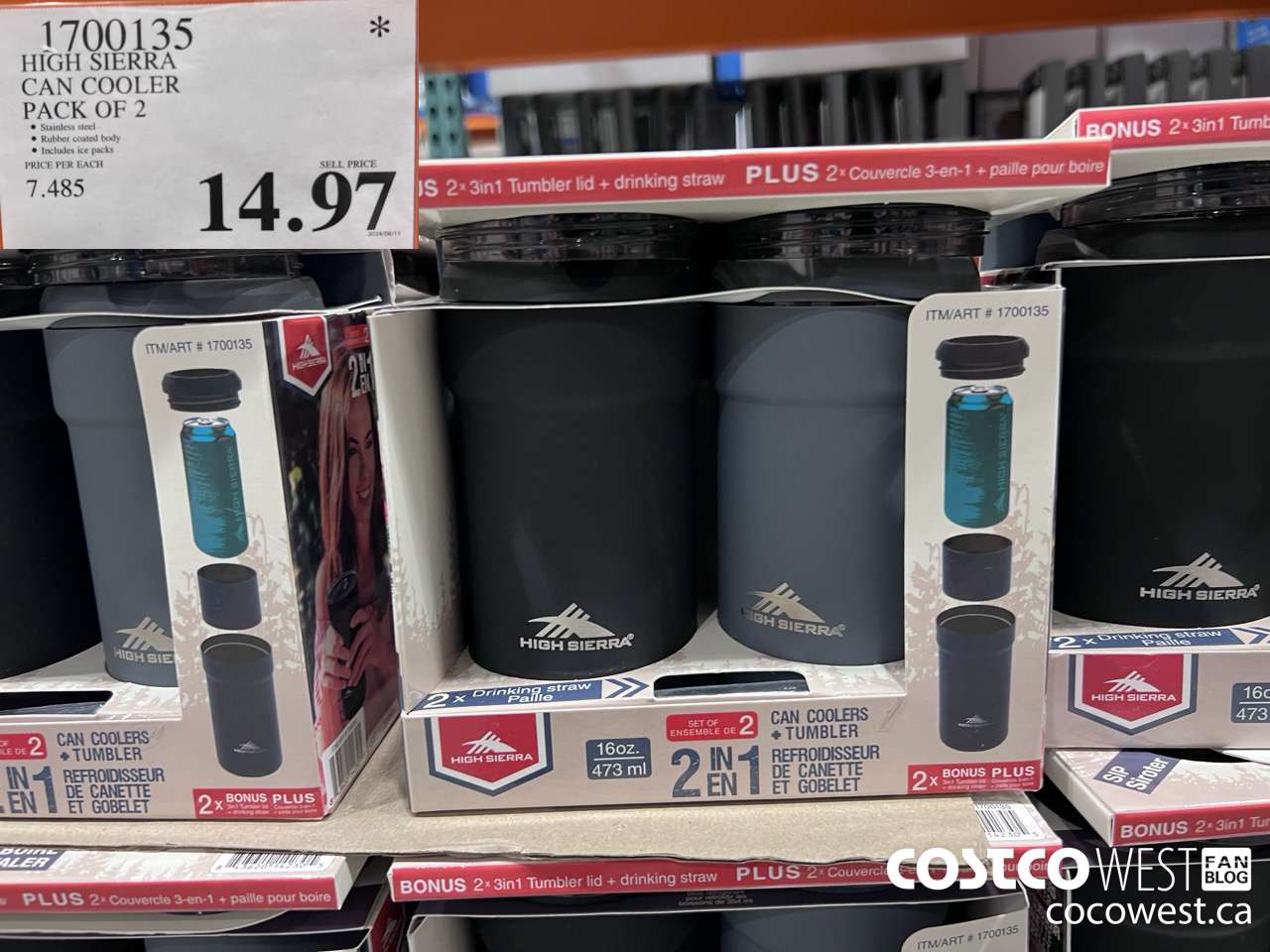 1700135 HIGH SIERRA CAN COOLER PACK OF 2 $14.97