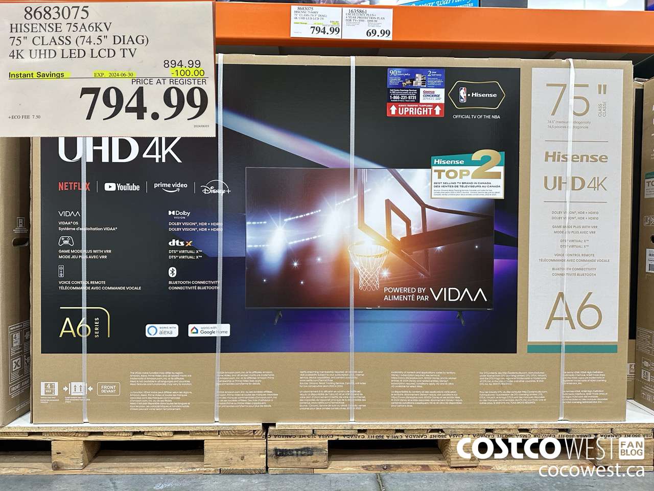 8683075 HISENSE 75A6KV 75