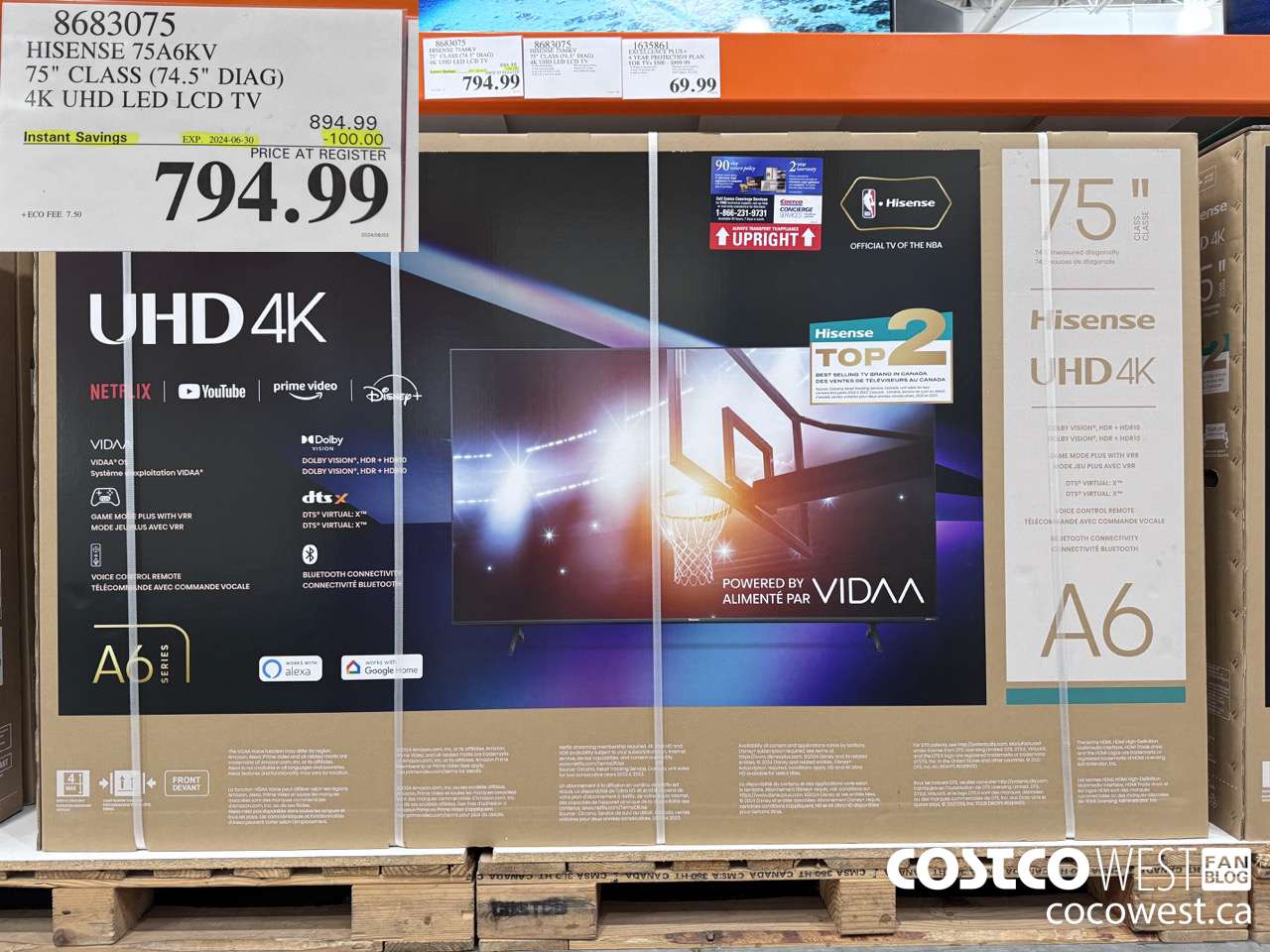 8683075 HISENSE 75A6KV 75