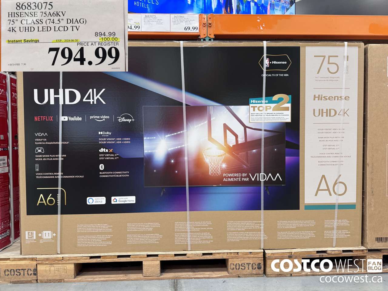 8683075 HISENSE 75A6KV 75