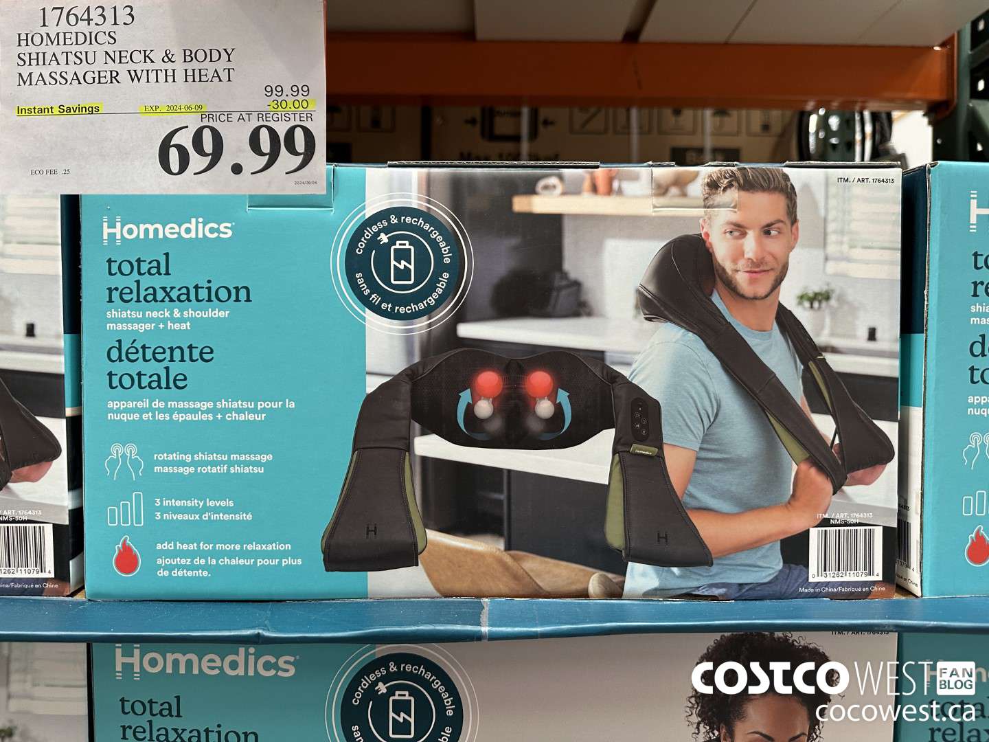 1764313 HOMEDICS SHIATSU NECK & BODY MASSAGER WITH HEAT ($30.00 INSTANT SAVINGS EXPIRES ON 2024-06-09) $69.99