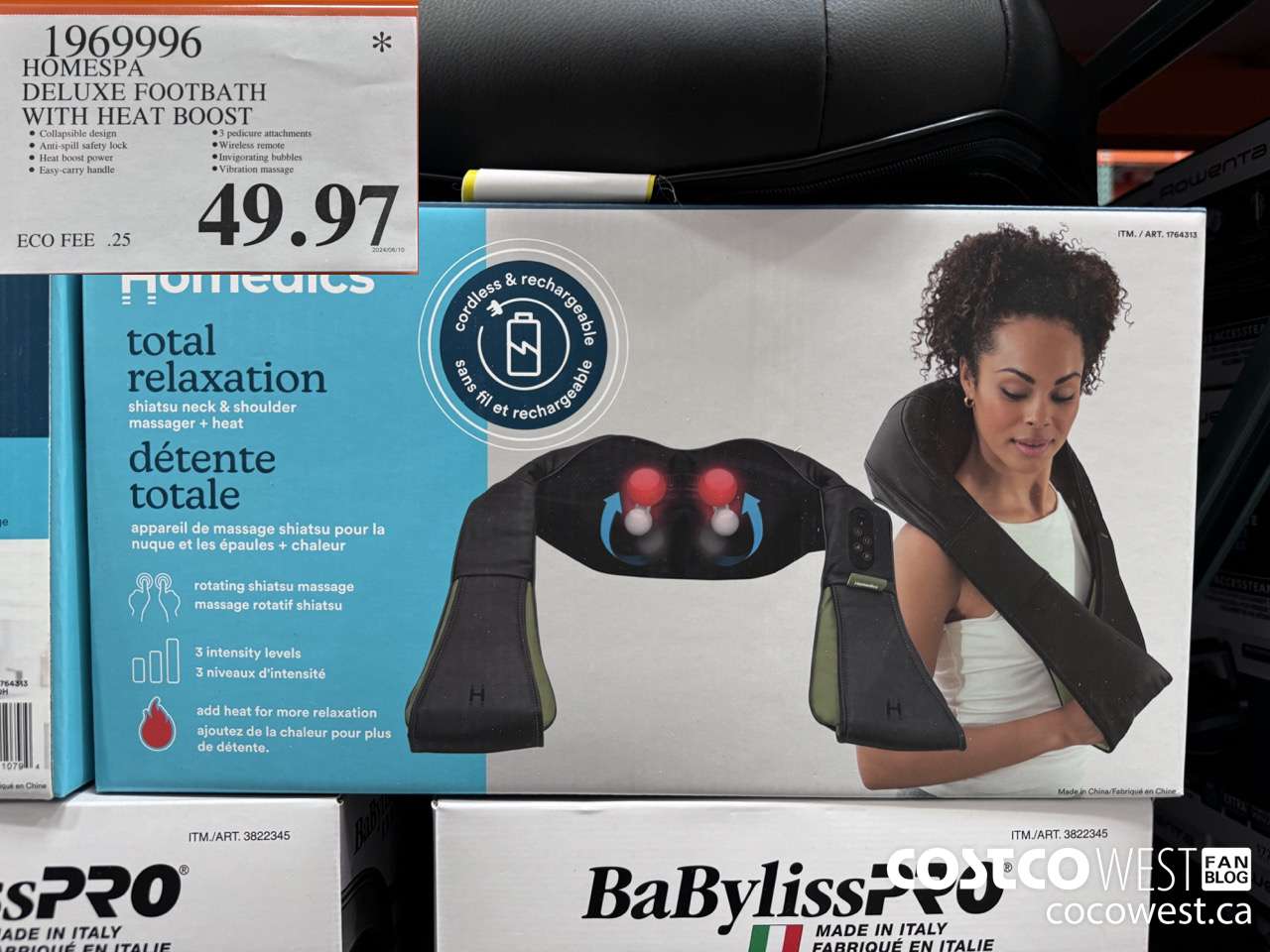 1969996 HOMESPA DELUXE FOOTBATH WITH HEAT BOOST $49.97