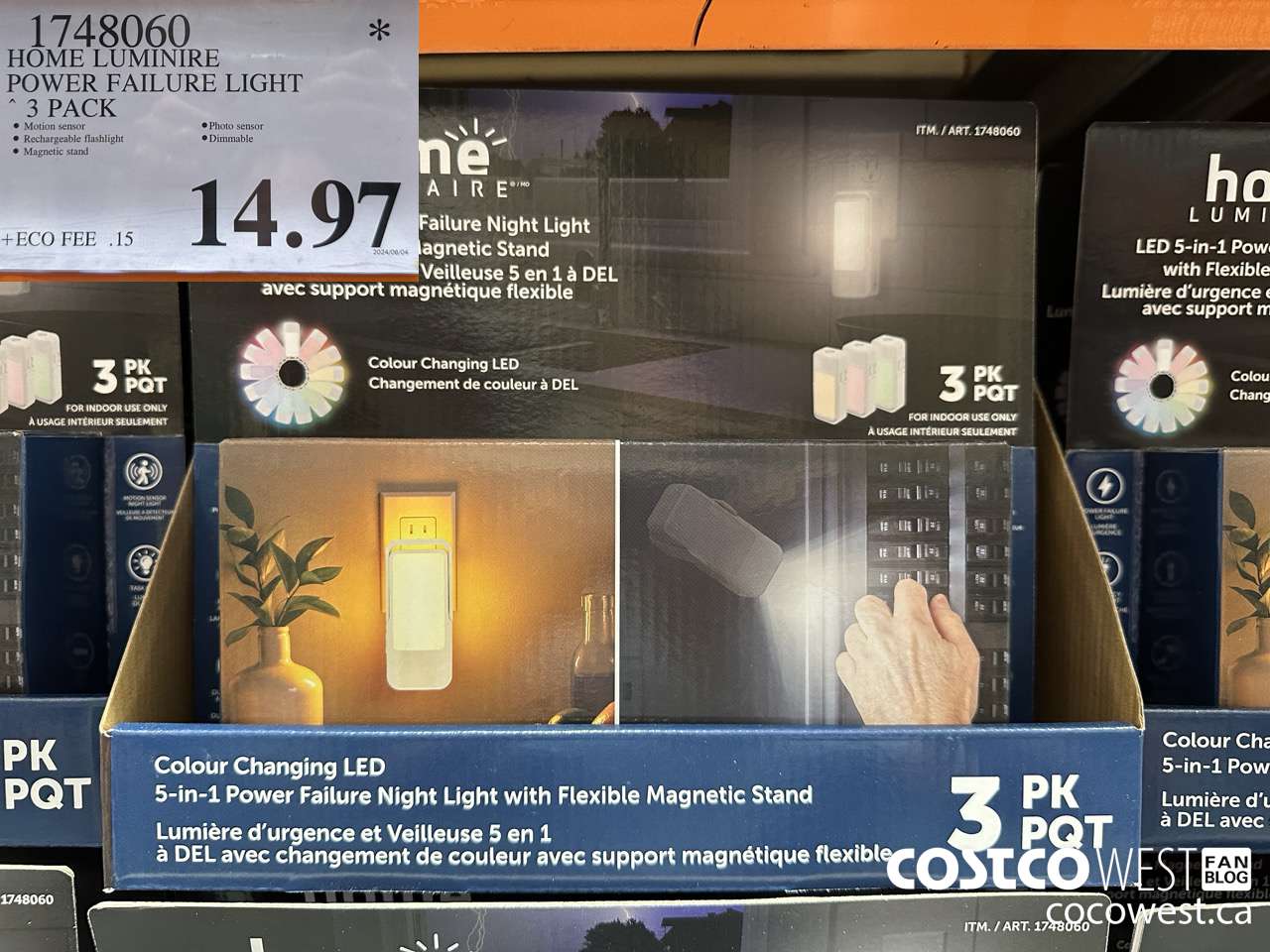 1748060 HOME LUMINIRE POWER FAILURE LIGHT 3 PACK $14.97