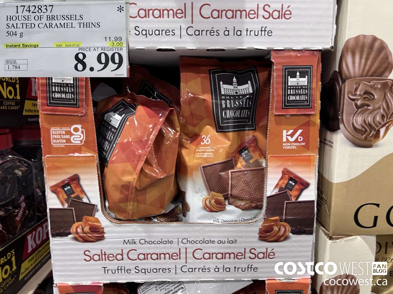 1742837 HOUSE OF BRUSSELS SALTED CARAMEL THINS 504 g ($3.00 INSTANT SAVINGS EXPIRES ON 2024-07-02) $8.99