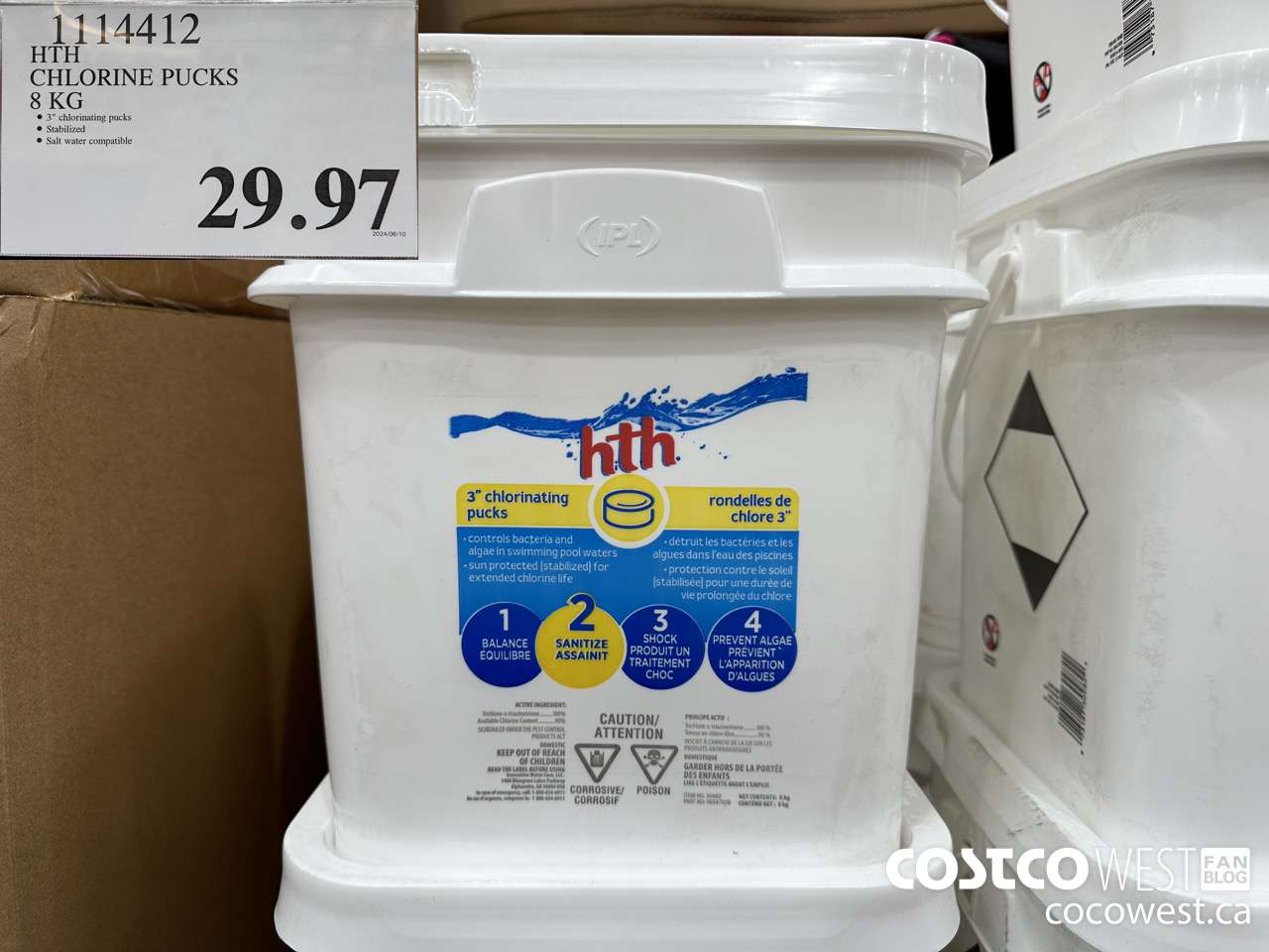 1114412 HTH CHLORINE PUCKS 8 KG $29.97