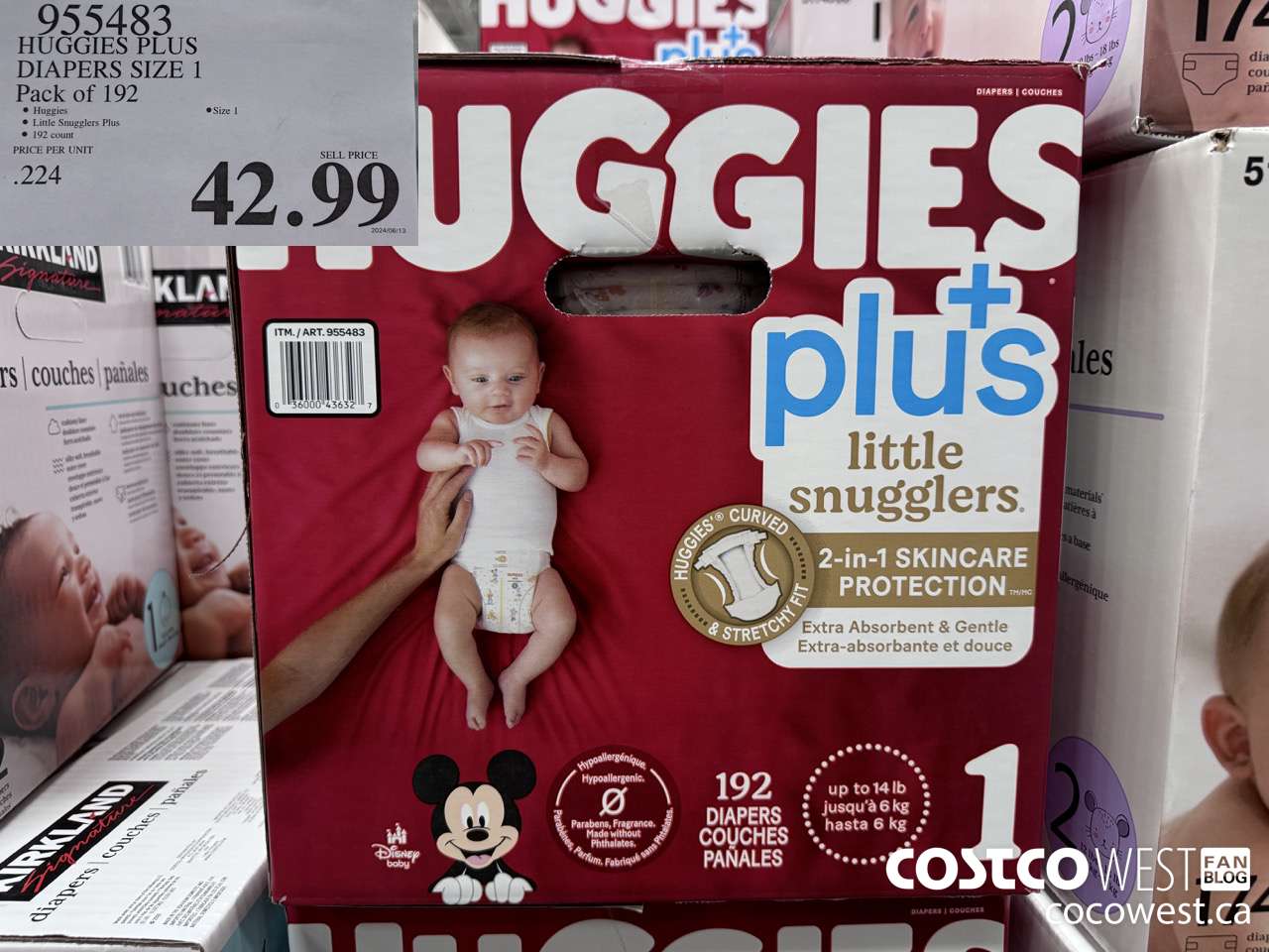 955483 HUGGIES LITTLE SNUGGLE SIZE 1 DIAPERS PACK OF 192 $42.99