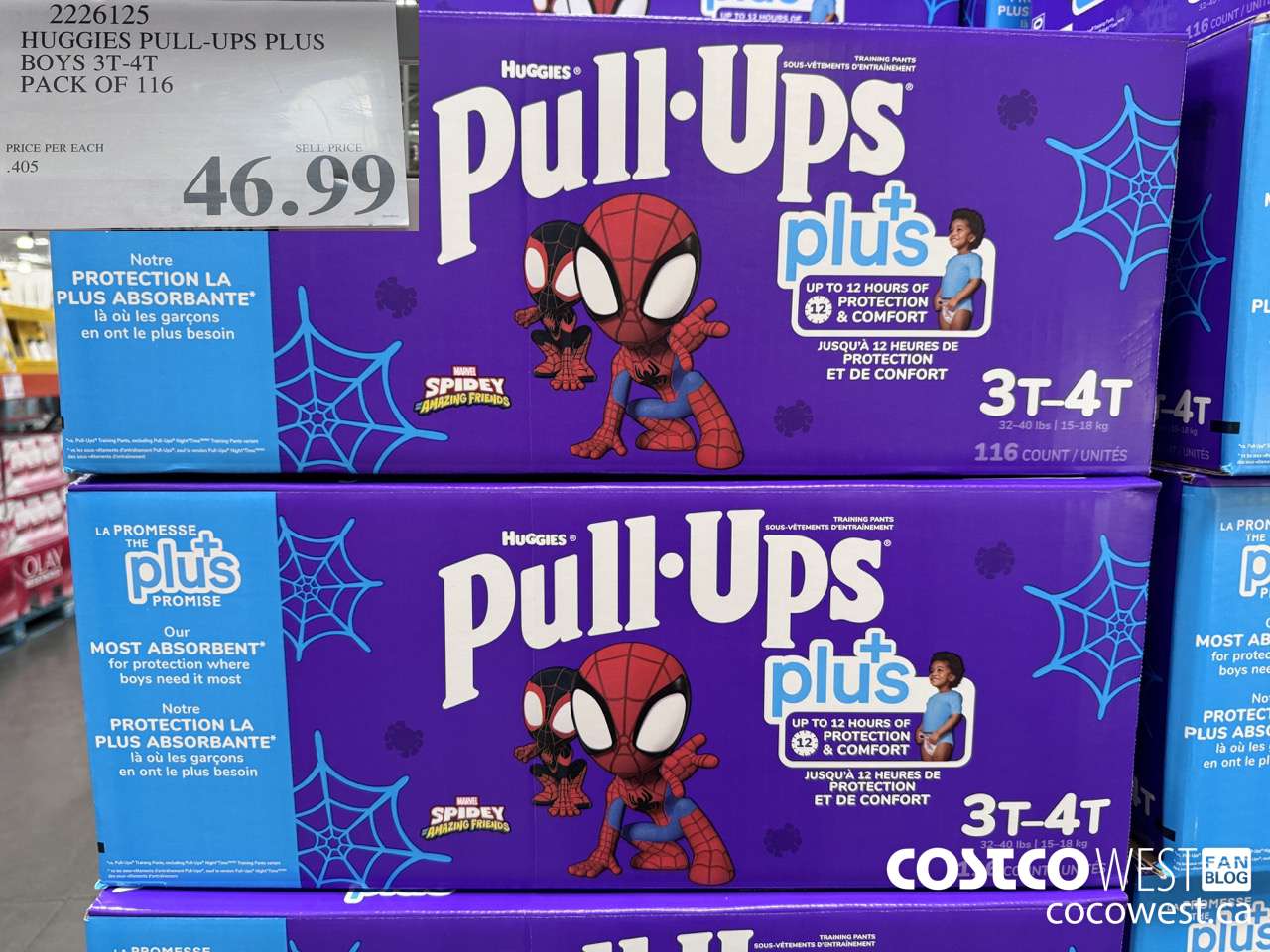 2226125 HUGGIES PULL-UPS PLUS BOYS 3T-4T PACK OF 116 $46.99
