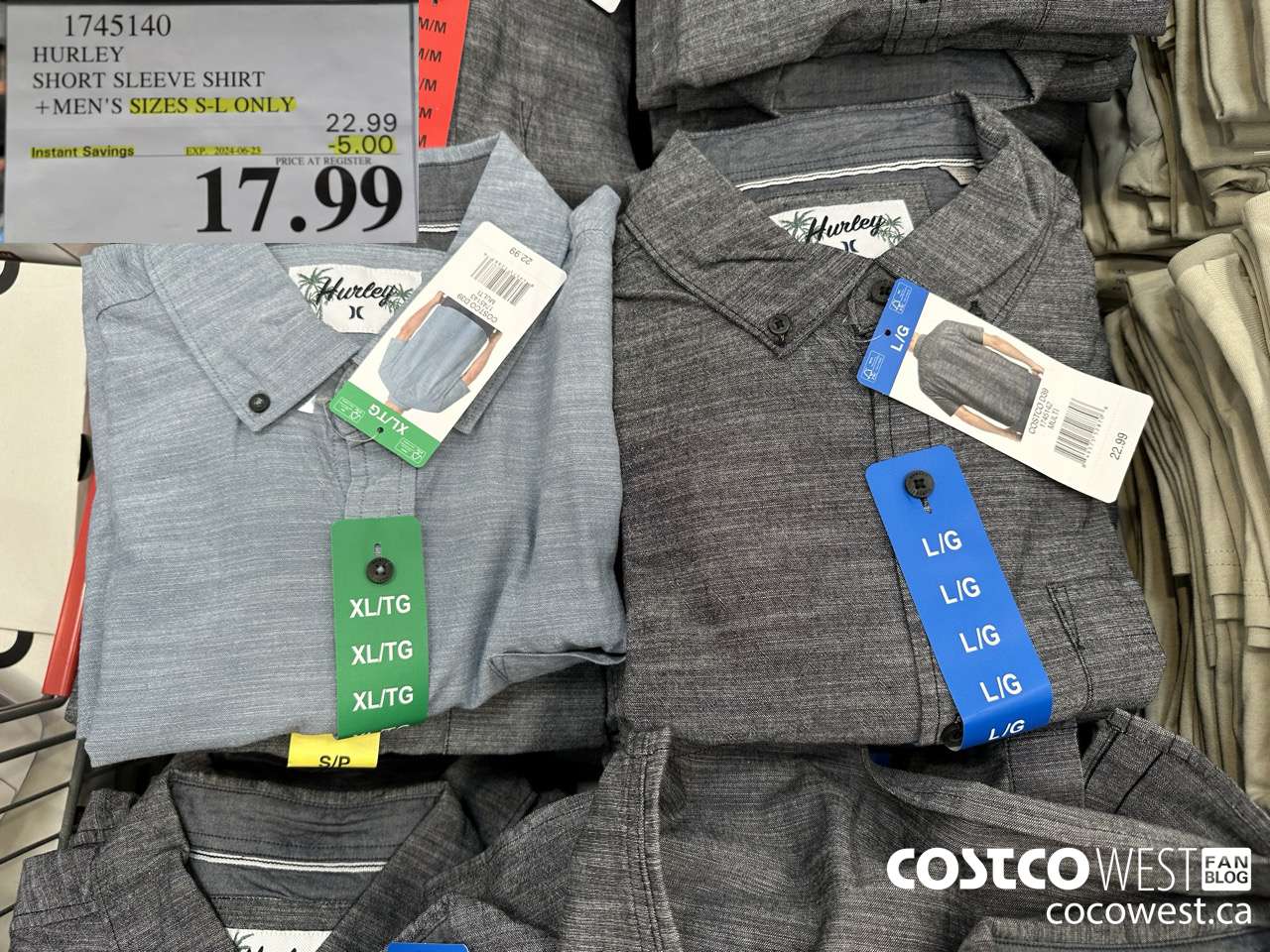 1745140 HURLEY SHORT SLEEVE SHIRT MEN'S SIZES S-L ONLY ($5.00 INSTANT SAVINGS EXPIRES ON 2024-06-23) $17.99