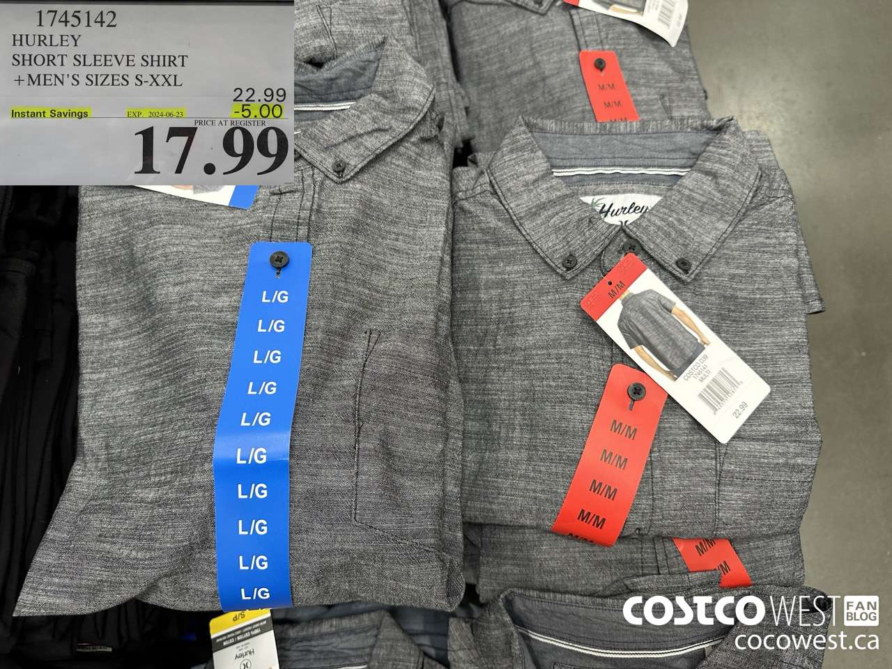 1745142 HURLEY SHORT SLEEVE SHIRT MEN'S SIZES S-XXL ($5.00 INSTANT SAVINGS EXPIRES ON 2024-06-23) $17.99