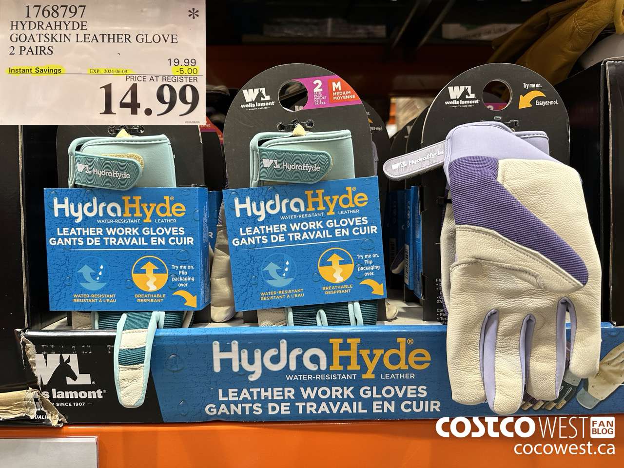 1768797 HYDRAHYDE GOATSKIN LEATHER GLOVE 2 PAIRS ($5.00 INSTANT SAVINGS EXPIRES ON 2024-06-09) $14.99