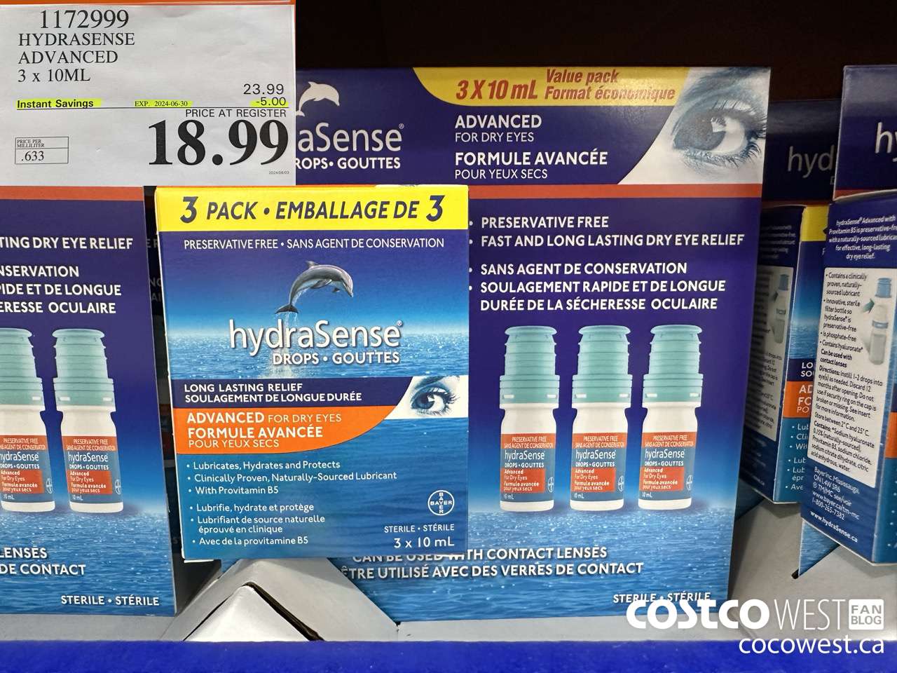1172999 HYDRASENSE ADVANCED 3 x 10ML ($5.00 INSTANT SAVINGS EXPIRES ON 2024-06-30) $18.99