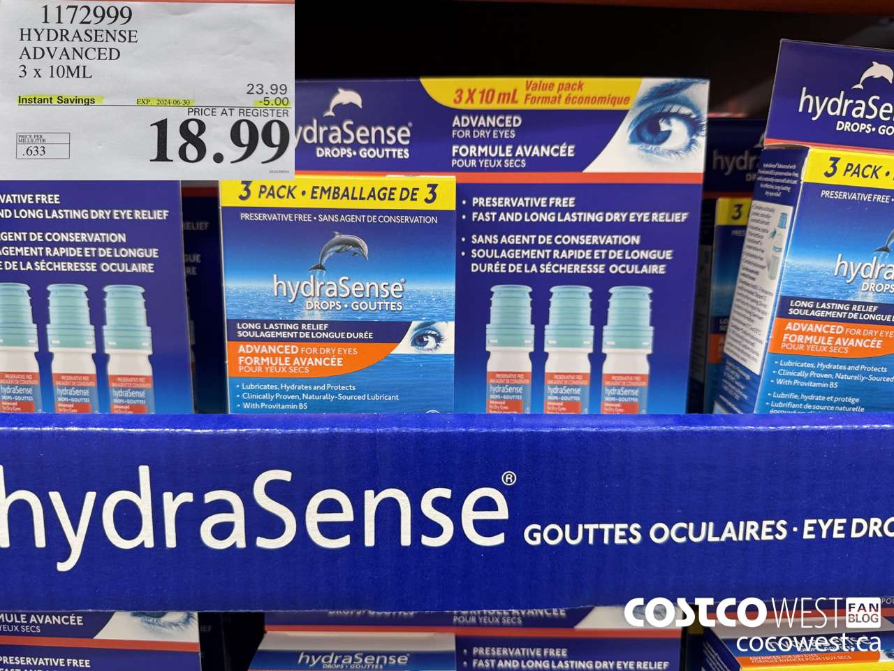 1172999 HYDRASENSE ADVANCED 3 x 10ML ($5.00 INSTANT SAVINGS EXPIRES ON 2024-06-30) $18.99