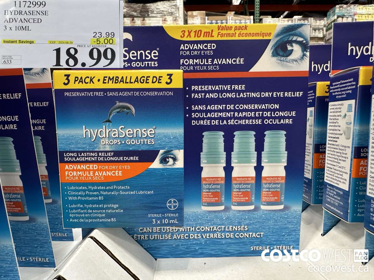 1172999 HYDRASENSE ADVANCED 3 x 10ML ($5.00 INSTANT SAVINGS EXPIRES ON 2024-06-30) $18.99
