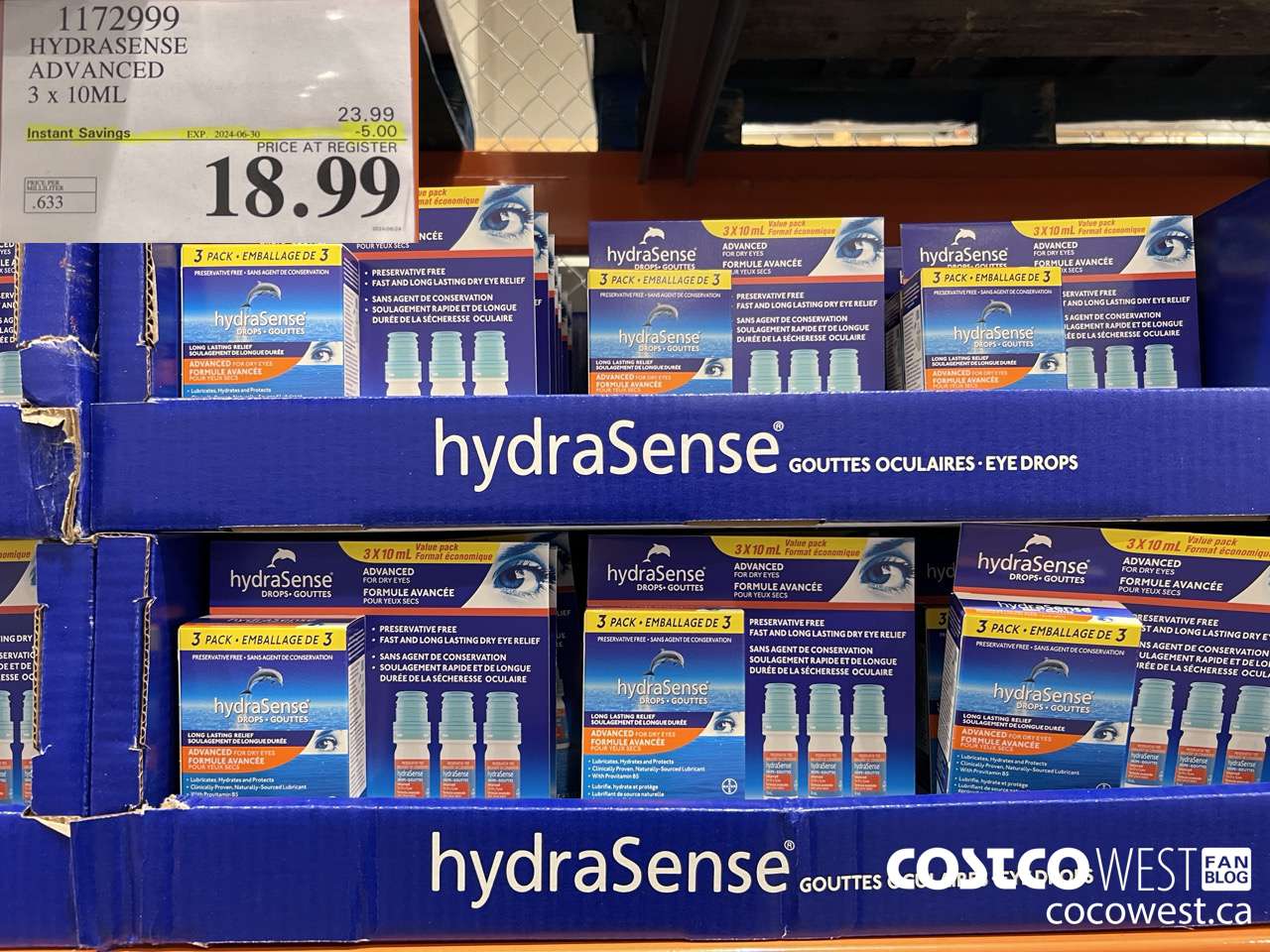 1172999 HYDRASENSE ADVANCED 3 x 10ML ($5.00 INSTANT SAVINGS EXPIRES ON 2024-06-30) $18.99